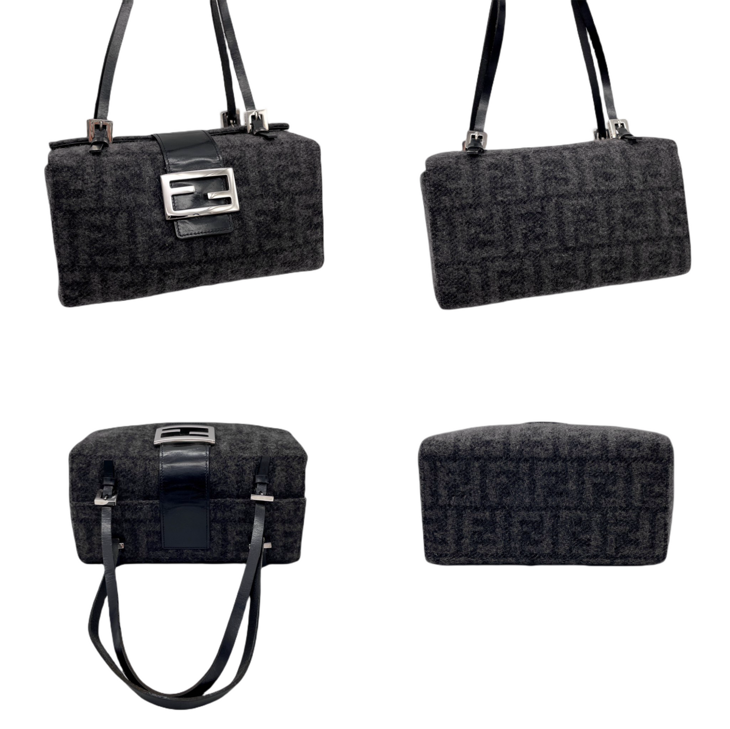 FENDI ZUCCA WOOL SHOULDER BAG