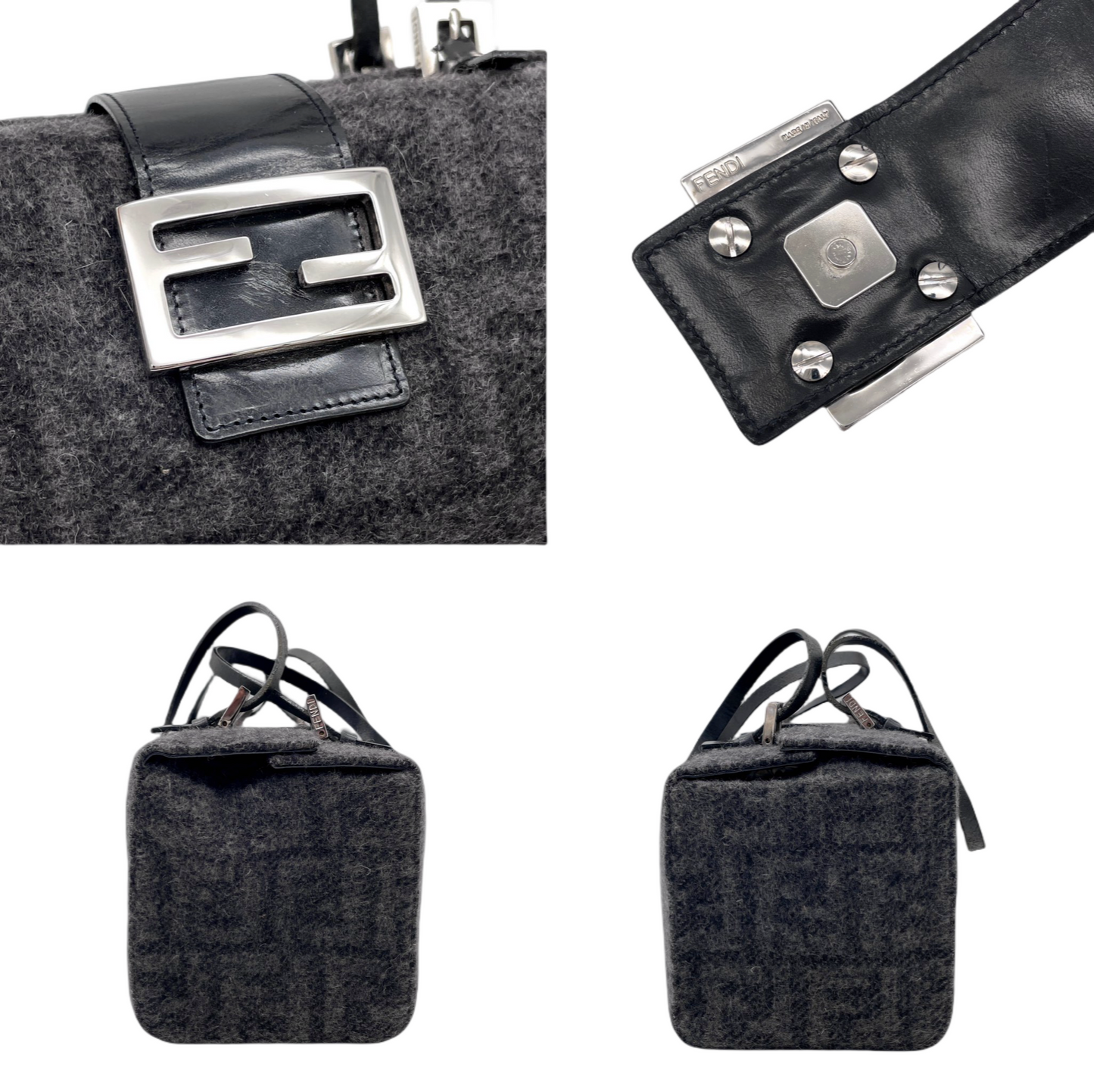 FENDI ZUCCA WOOL SHOULDER BAG