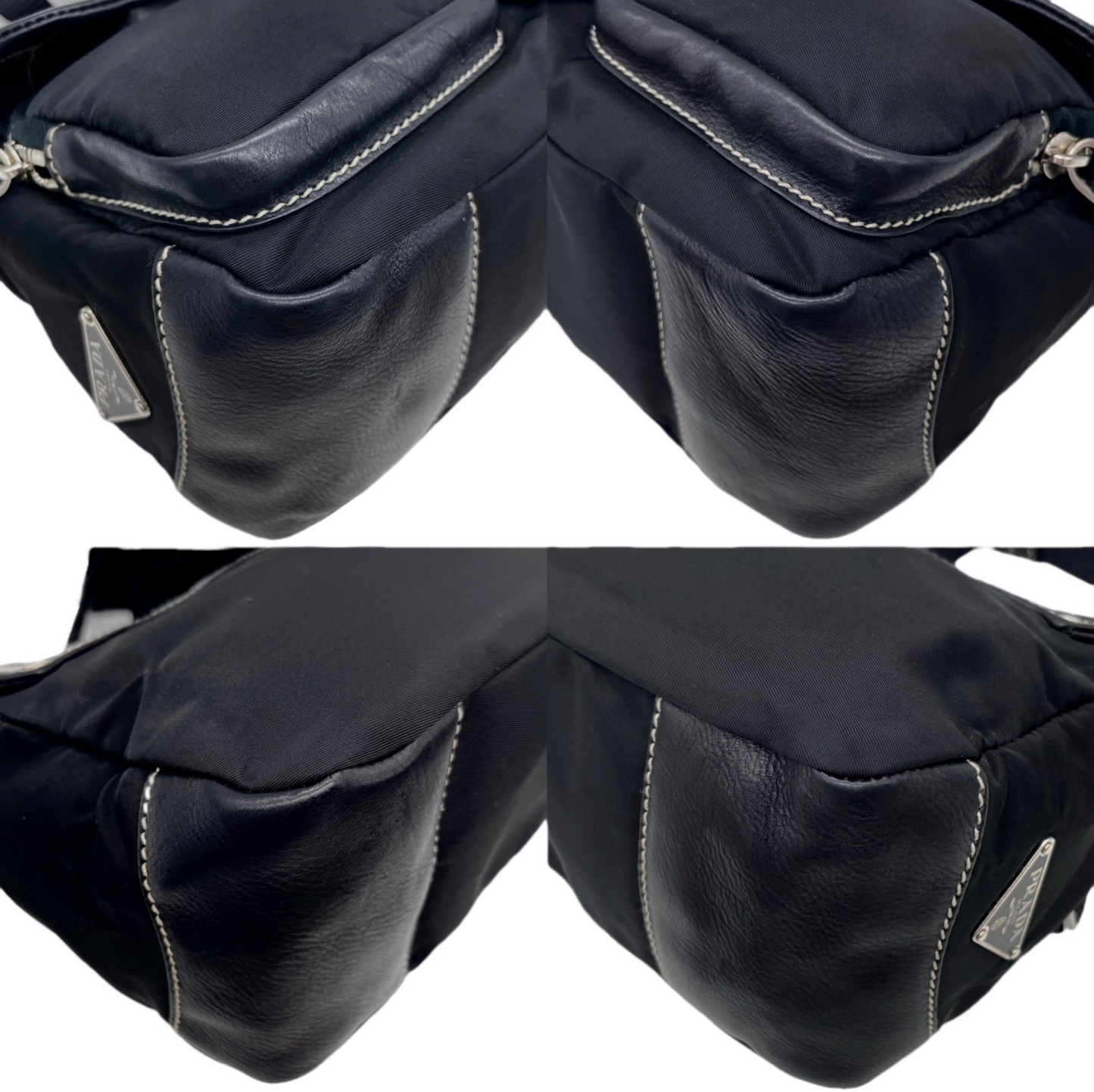 Prada Triangle Multi-Pocket Hobo Shoulder Bag