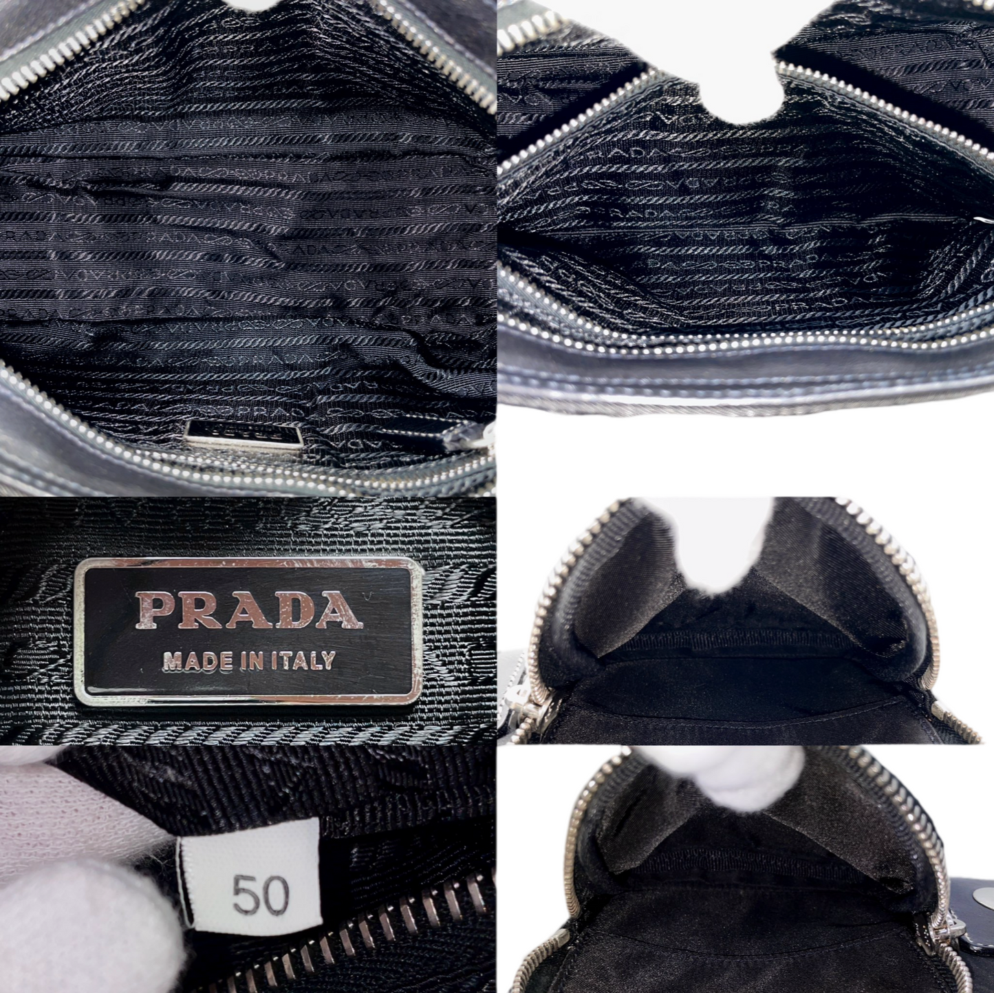 Prada Triangle Multi-Pocket Hobo Shoulder Bag