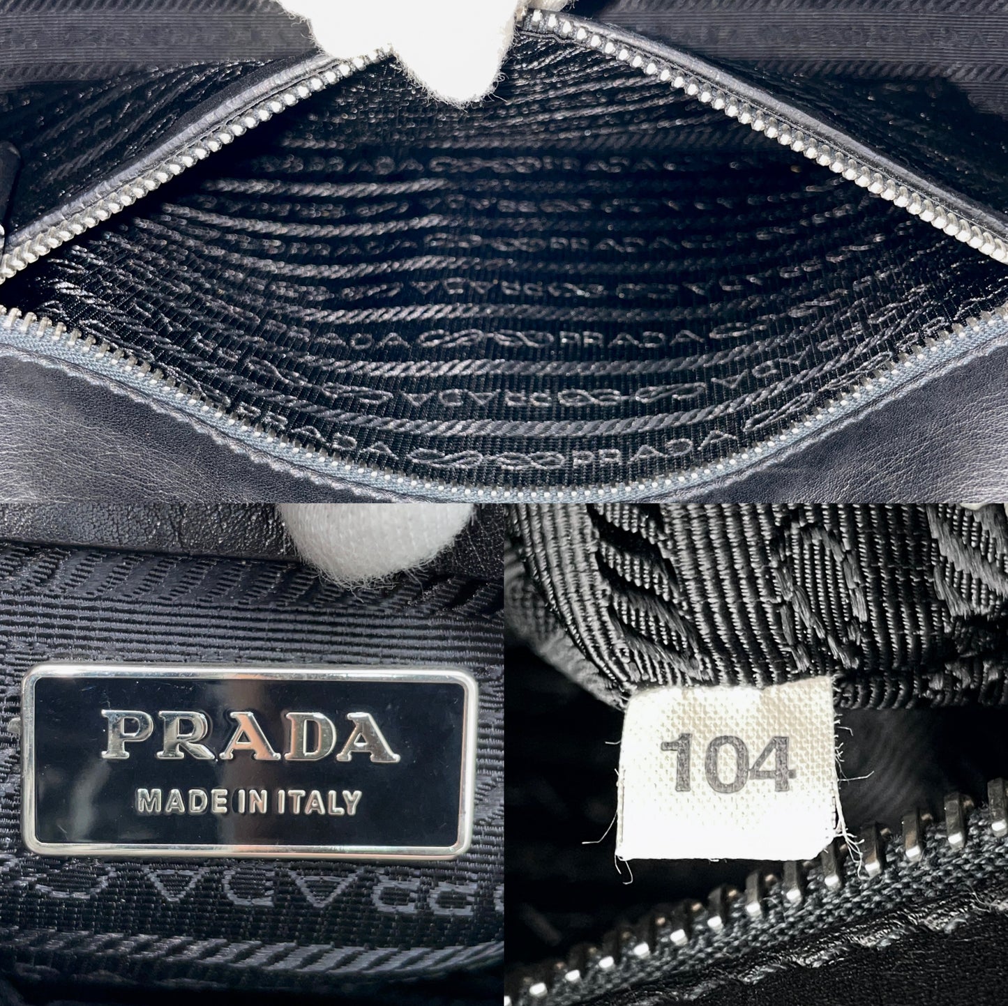 PRADA Side Plate Leather Flap Tote Bag