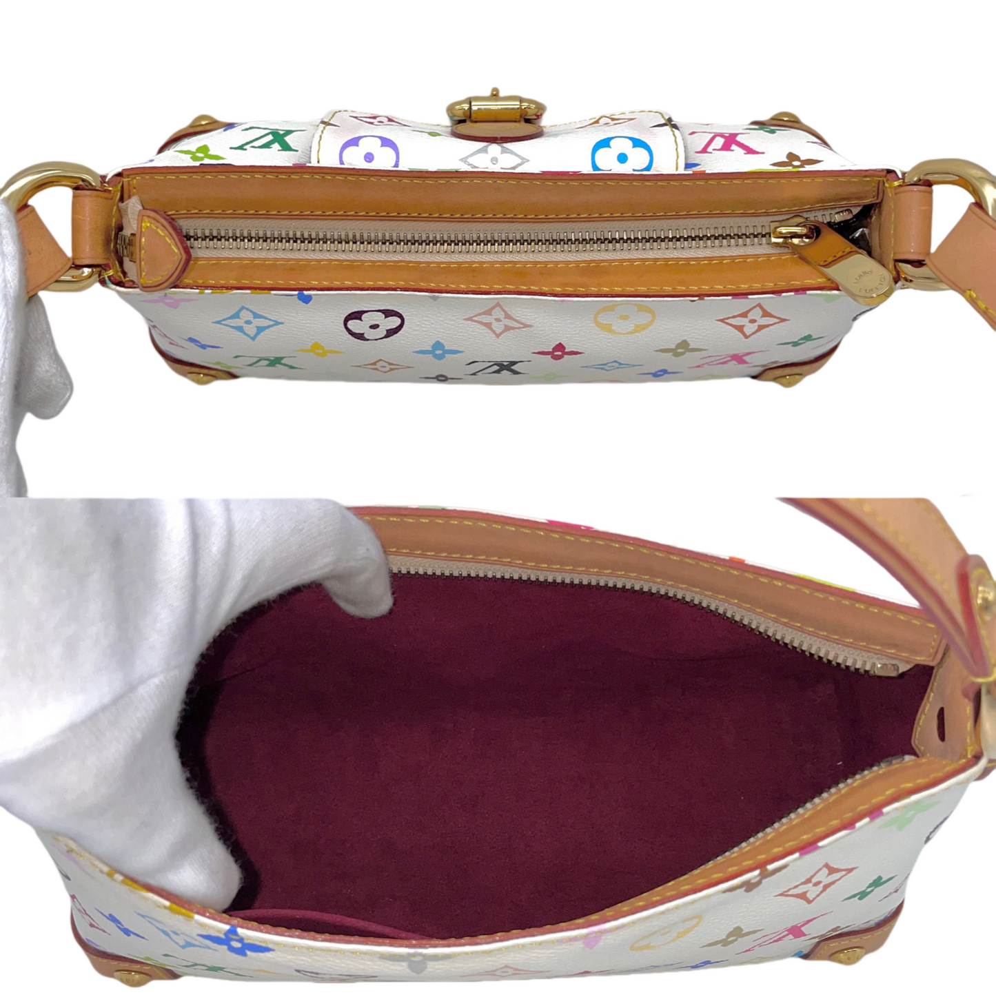 RARE☆☆☆☆LOUIS VUITTON Monogram Multicolor White Eliza M40098 Shoulder Bag