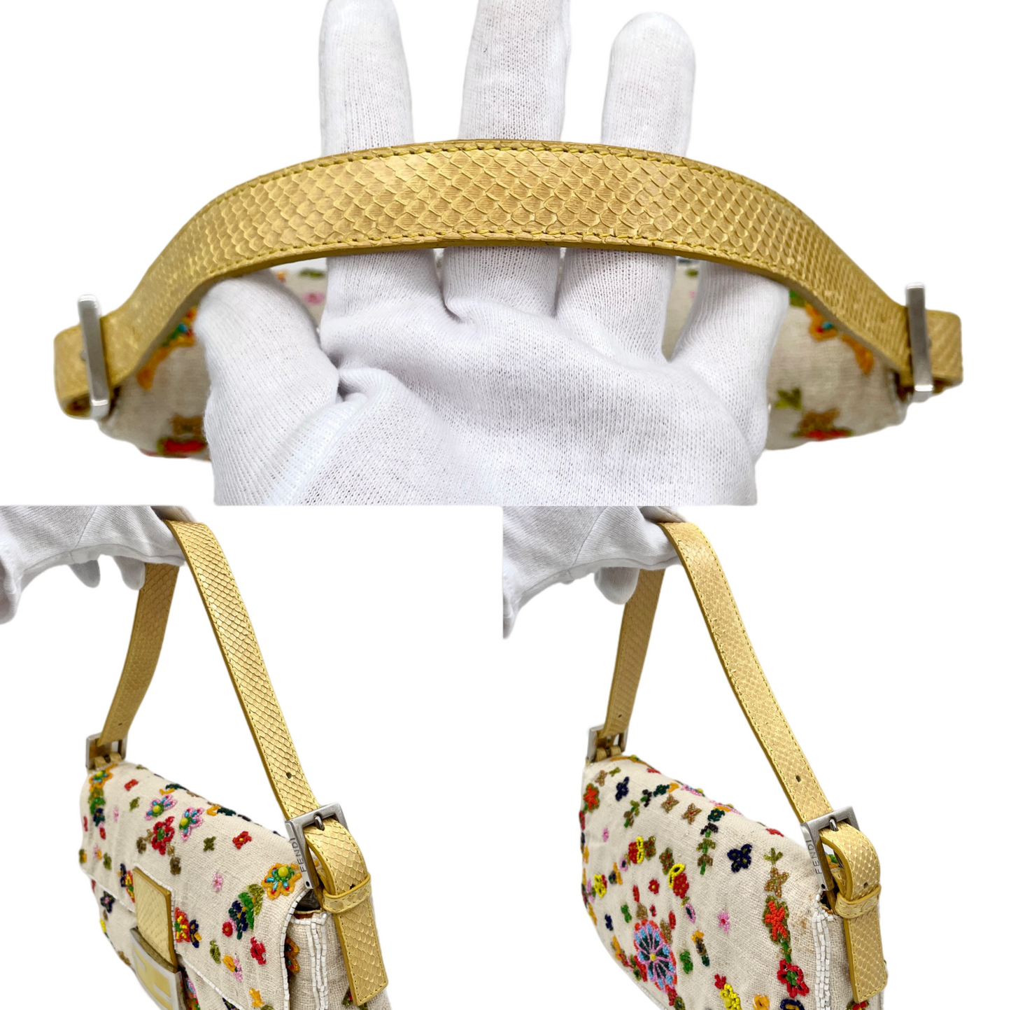 RARE☆☆☆☆FENDI Beads Embroidery Mamma Baguette PM Shoulder Bag/15th Anniversary Limited