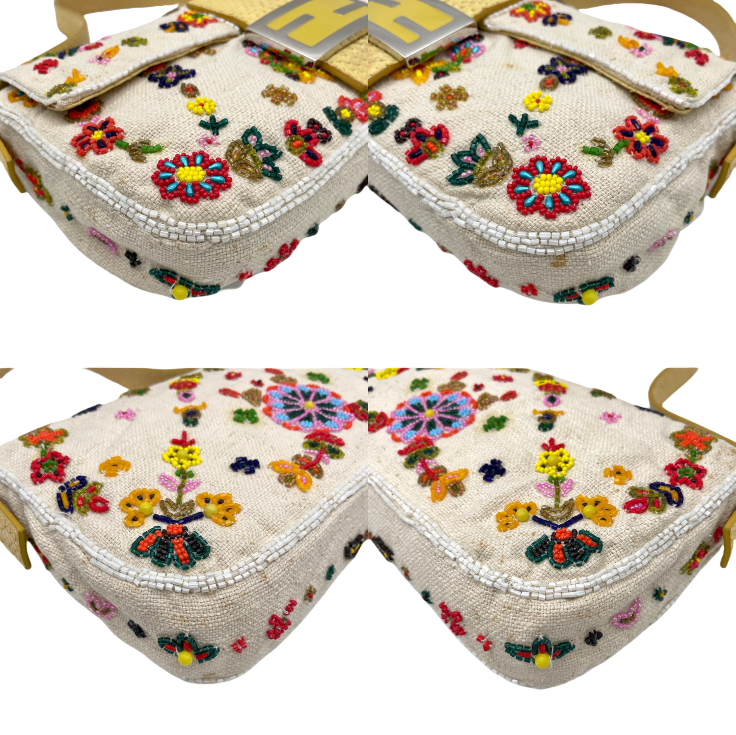 RARE☆☆☆☆FENDI Beads Embroidery Mamma Baguette PM Shoulder Bag/15th Anniversary Limited