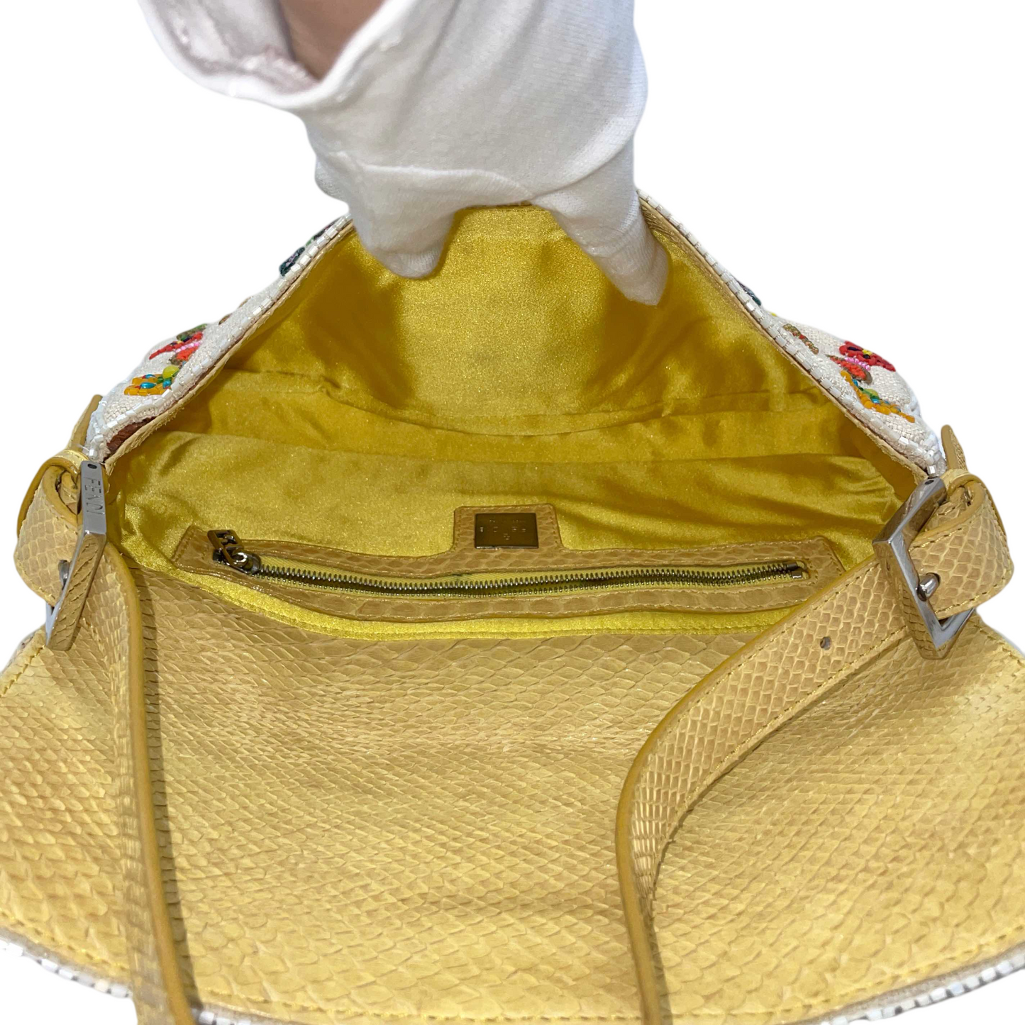 RARE☆☆☆☆FENDI Beads Embroidery Mamma Baguette PM Shoulder Bag/15th Anniversary Limited