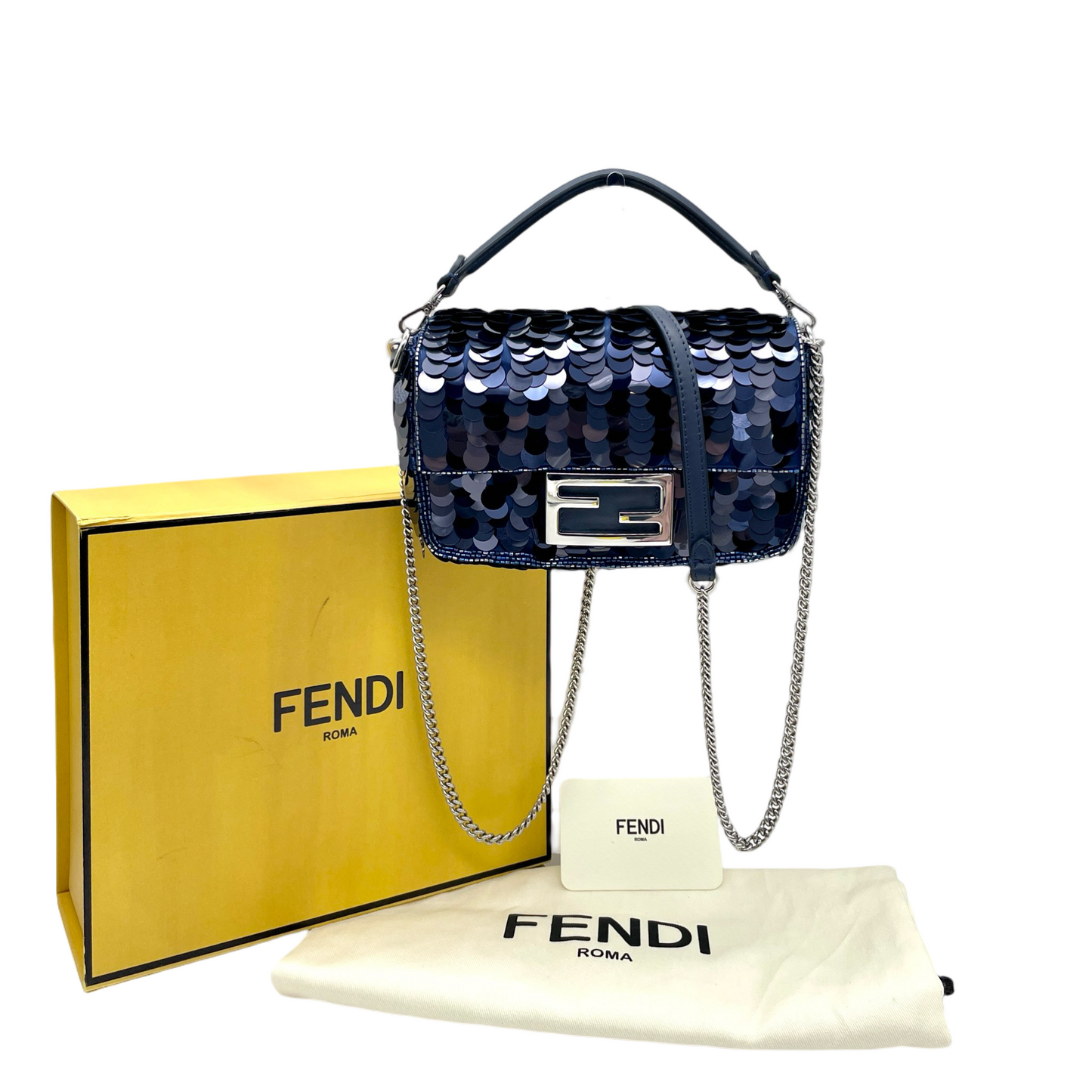 RARE☆☆☆FENDI sequin metallic 2-way mini manma bucket