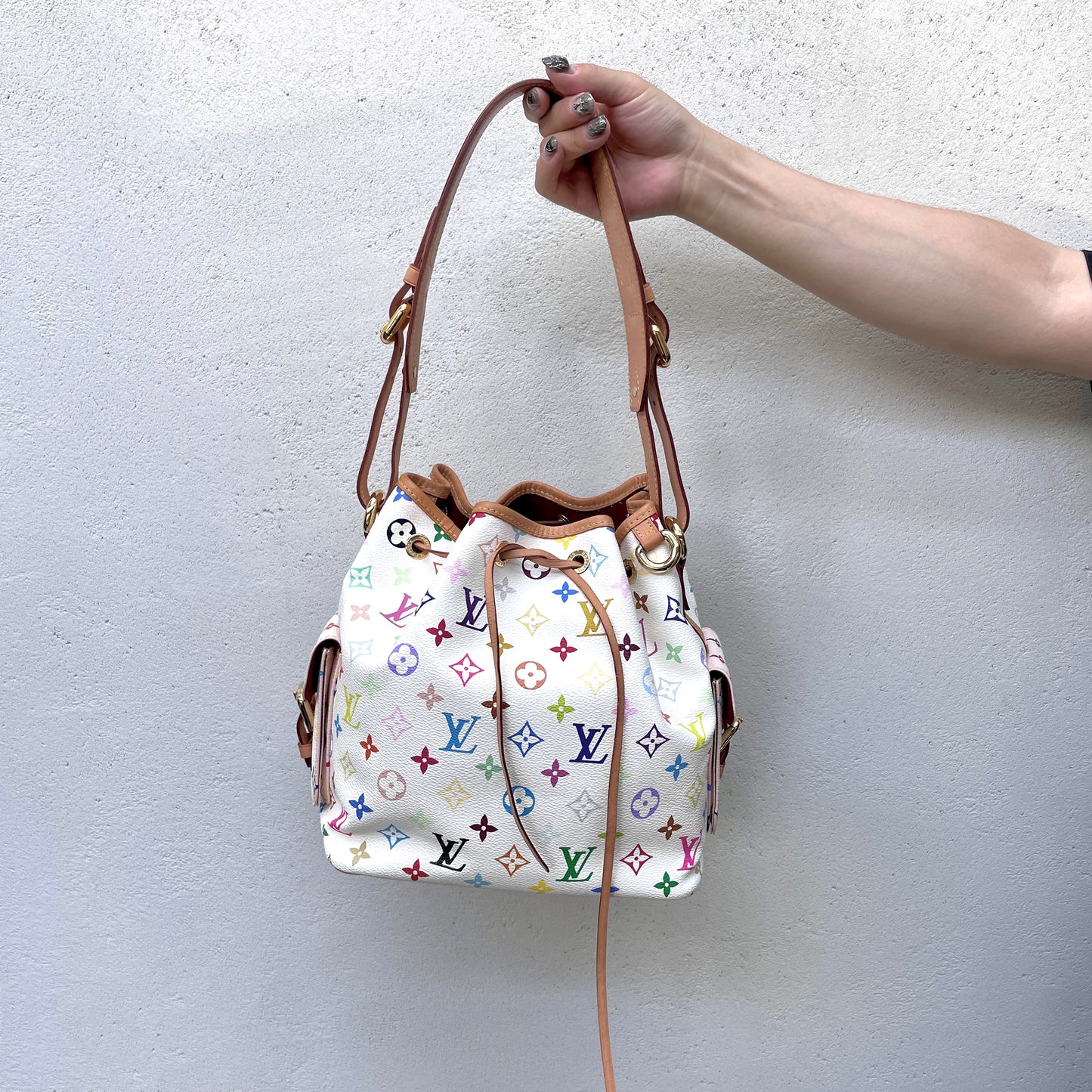 RARE☆☆☆LOUIS VUITTON Monogram Multicolor White Petit Noe