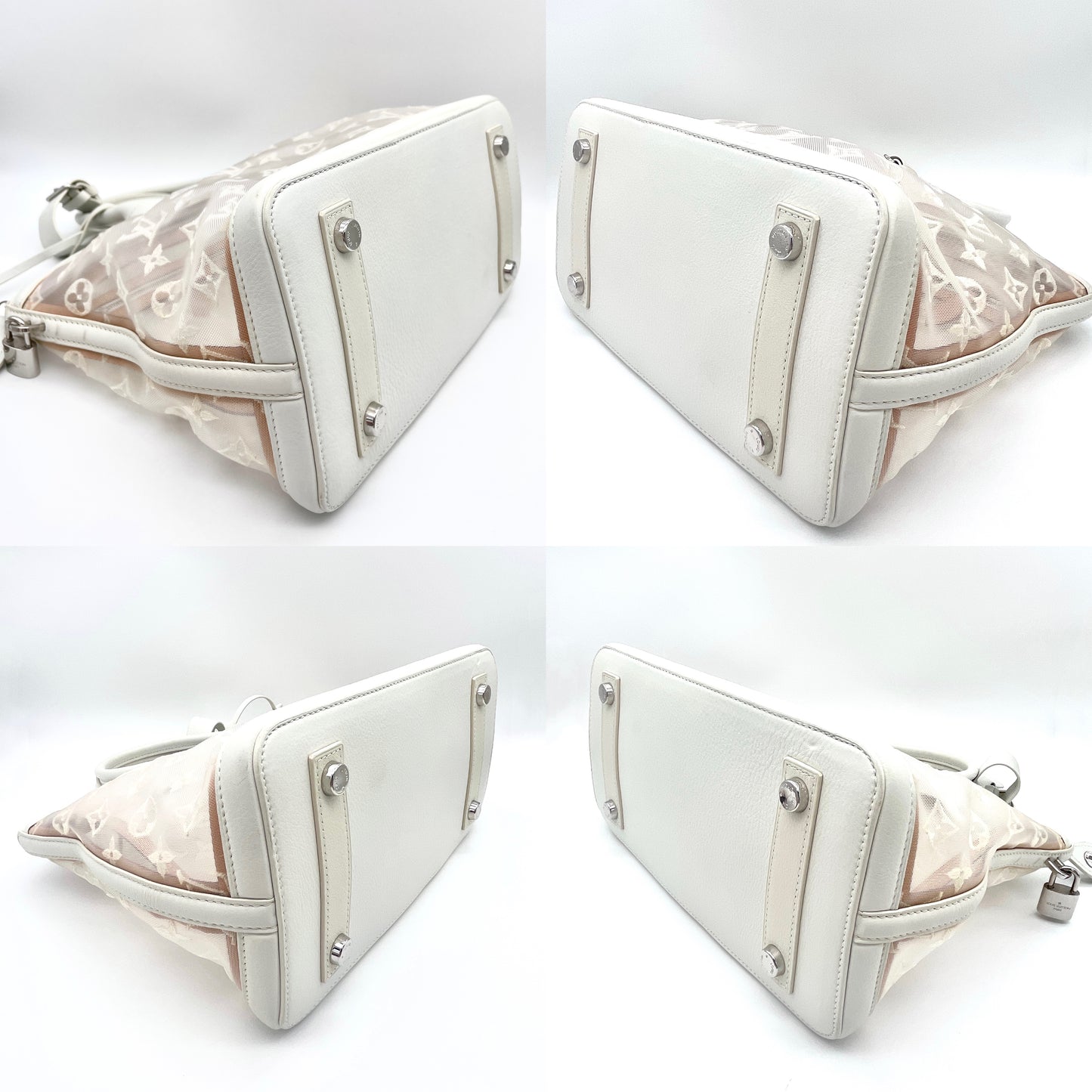 RARE☆☆☆AUTH Pre-owned LOUIS VUITTON 2012SSｺﾚｸｼｮﾝ ﾄﾗﾝｽﾍﾟｱﾚﾝｽ ﾛｯｸｲｯﾄ ﾎﾜｲﾄ M40699