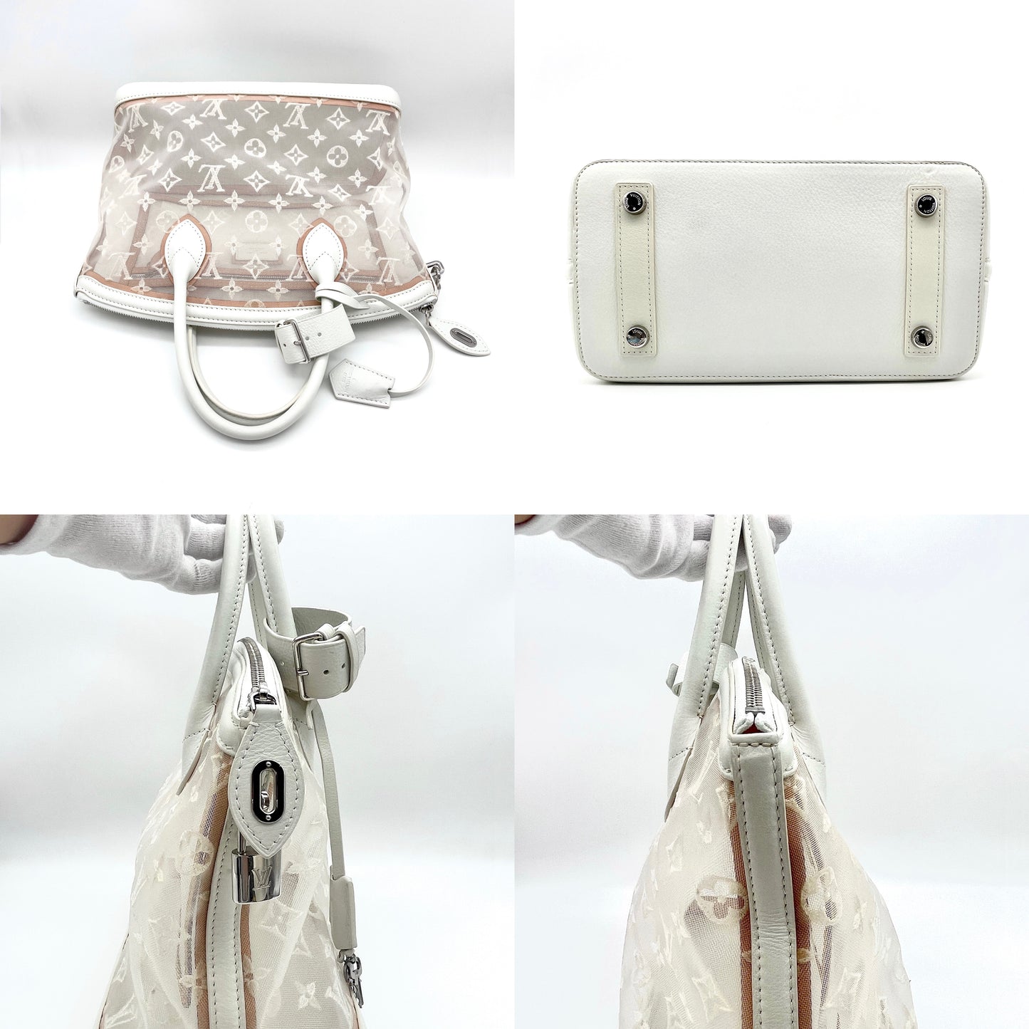 RARE☆☆☆AUTH Pre-owned LOUIS VUITTON 2012SS Collection Transparence Lockite White M40699