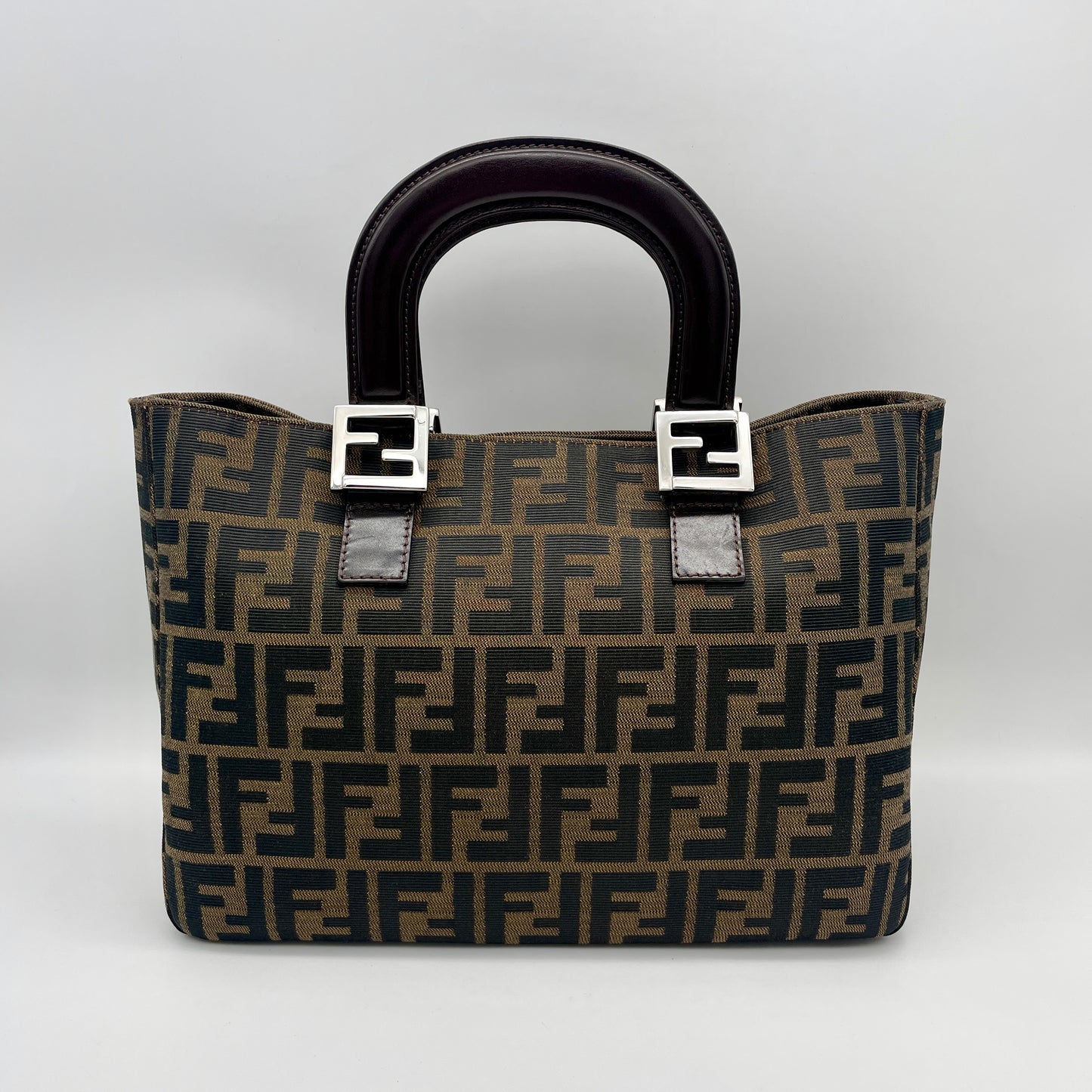 AUTH Pre-owned FENDI ZUCCA Tote Handbag