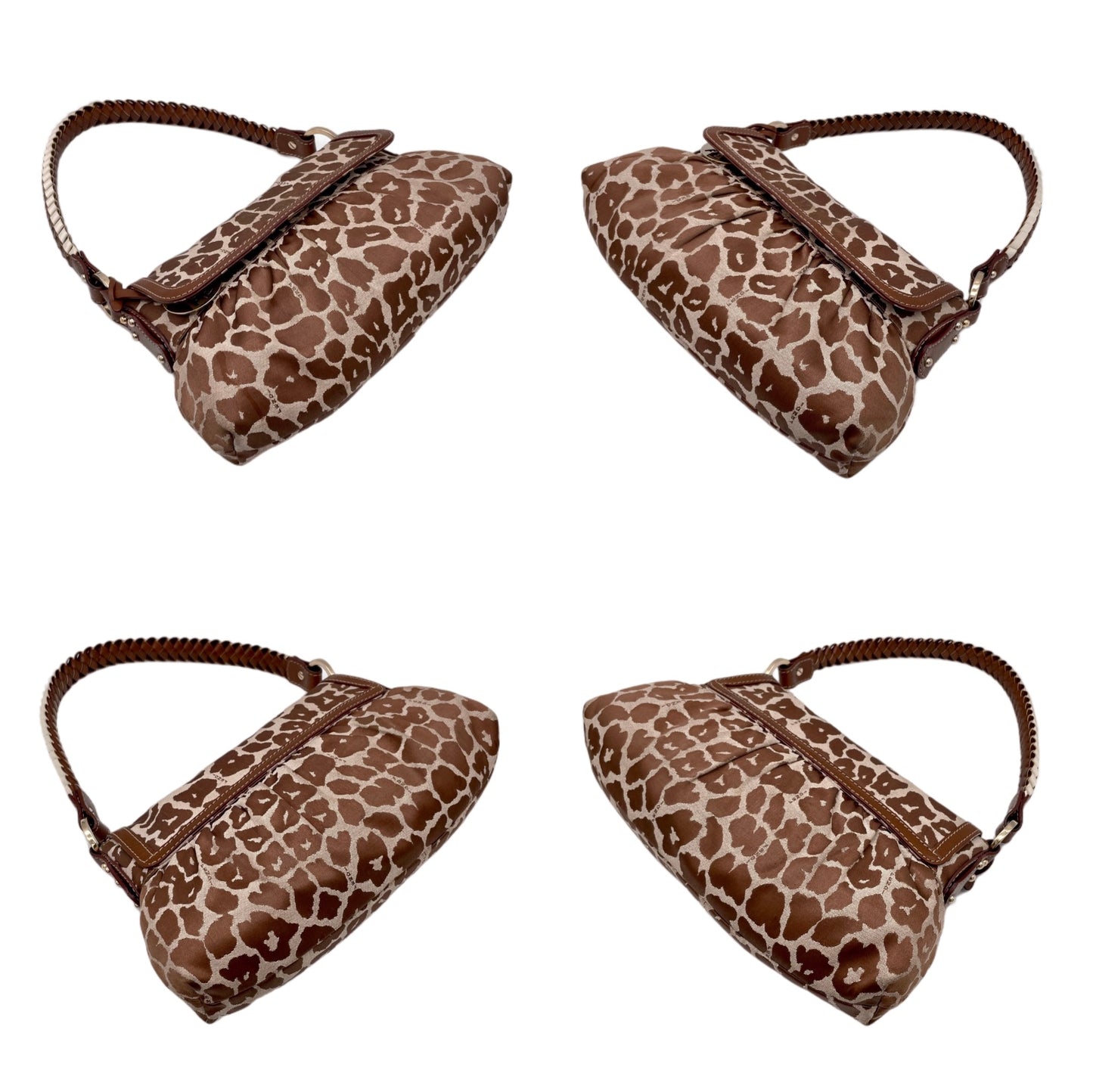 RARE☆☆☆FENDI Leopard Canvas Shef Bag Shoulder Bag Brown