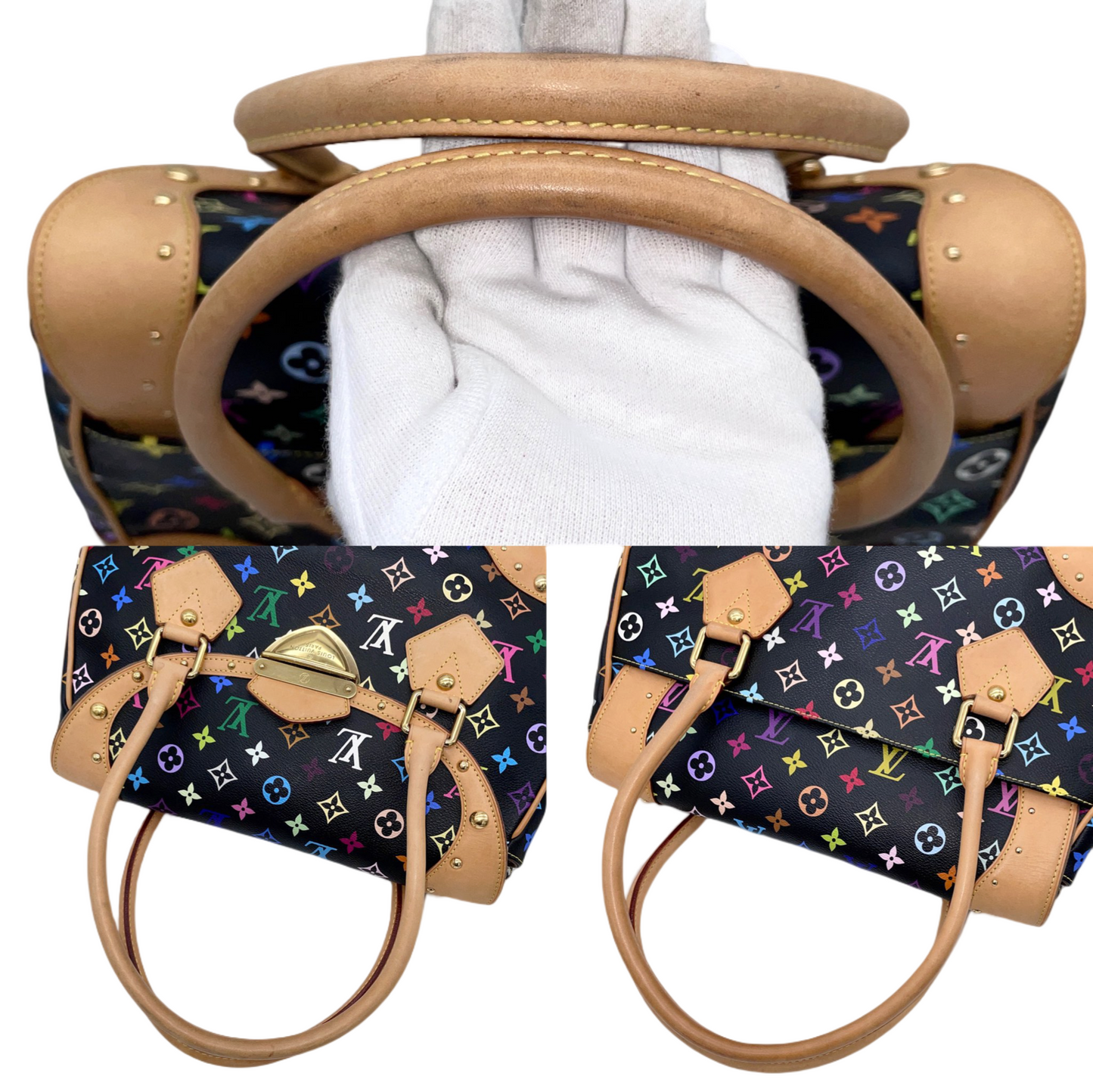 RARE☆☆☆☆☆LOUIS VUITTON Monogram Multicolor Black Beverly GM Noir M40202 Hand Bag