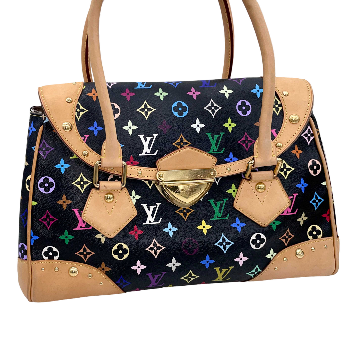 RARE☆☆☆☆☆LOUIS VUITTON Monogram Multicolor Black Beverly GM Noir M40202 Hand Bag