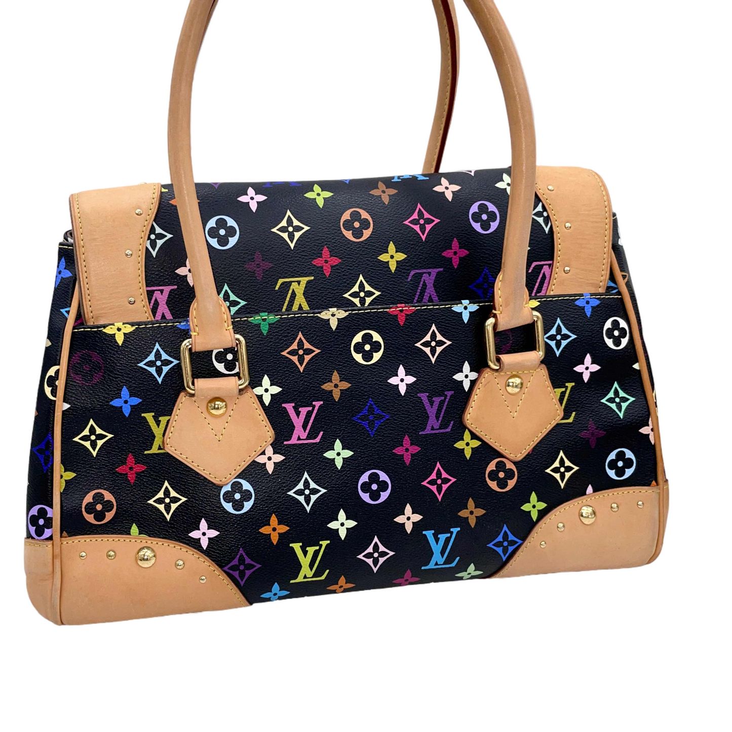 RARE☆☆☆☆☆LOUIS VUITTON Monogram Multicolor Black Beverly GM Noir M40202 Hand Bag