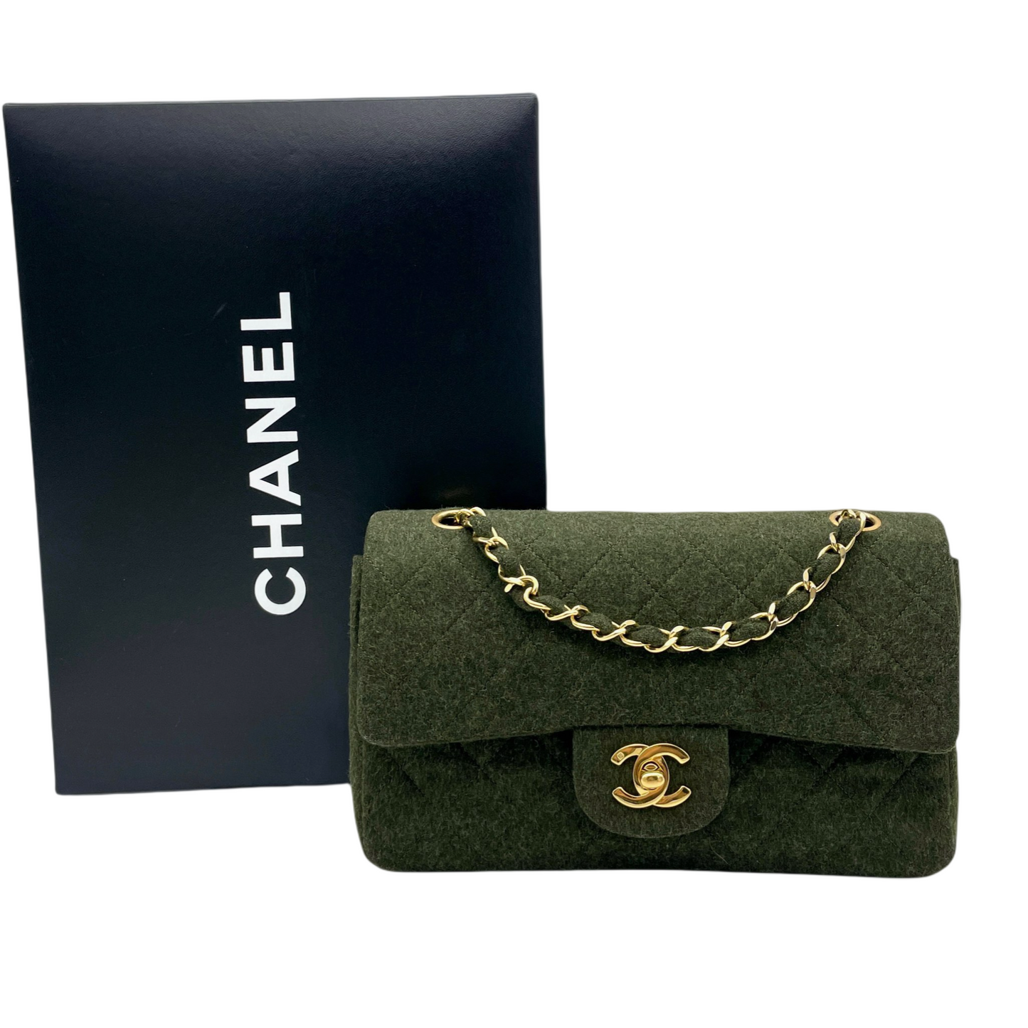 RARE☆☆☆☆CHANEL Matelasse Classic Flap 23 Wool Green GHW