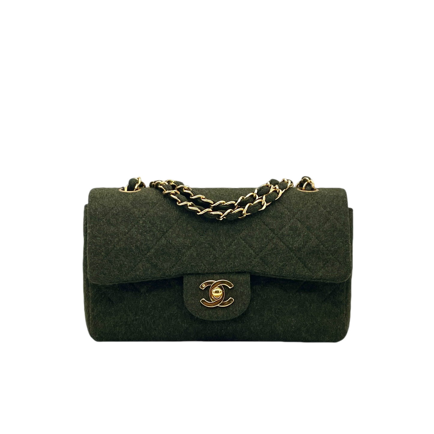 RARE☆☆☆☆CHANEL Matelasse Classic Flap 23 Wool Green GHW