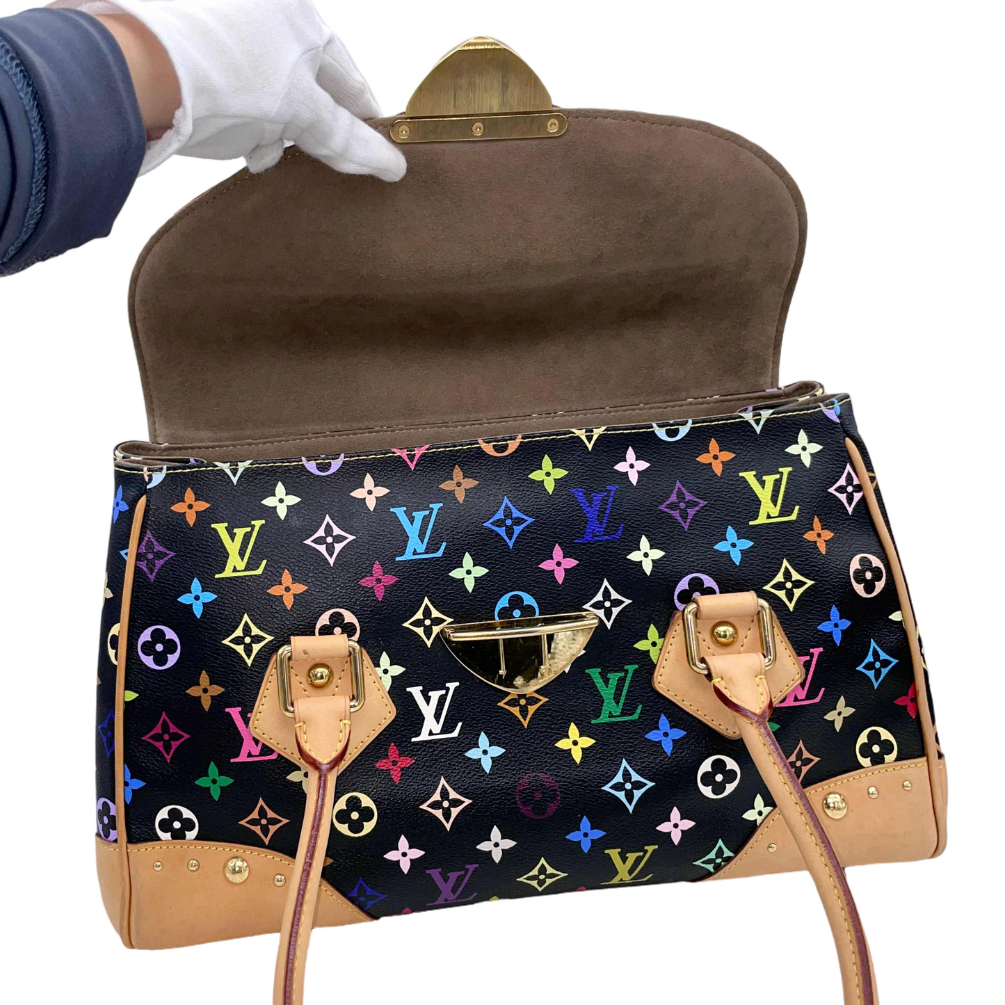 RARE☆☆☆☆☆LOUIS VUITTON Monogram Multicolor Black Beverly GM Noir M40202 Hand Bag