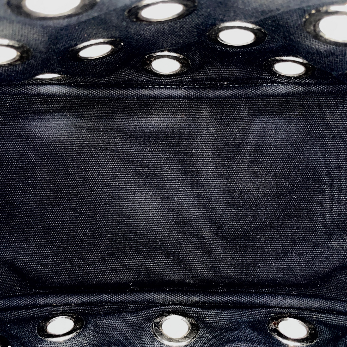 RARE☆☆☆PRADA Triangle Logo Plate Canapa Punching 2-Way Tote Bag Black &amp; Silver