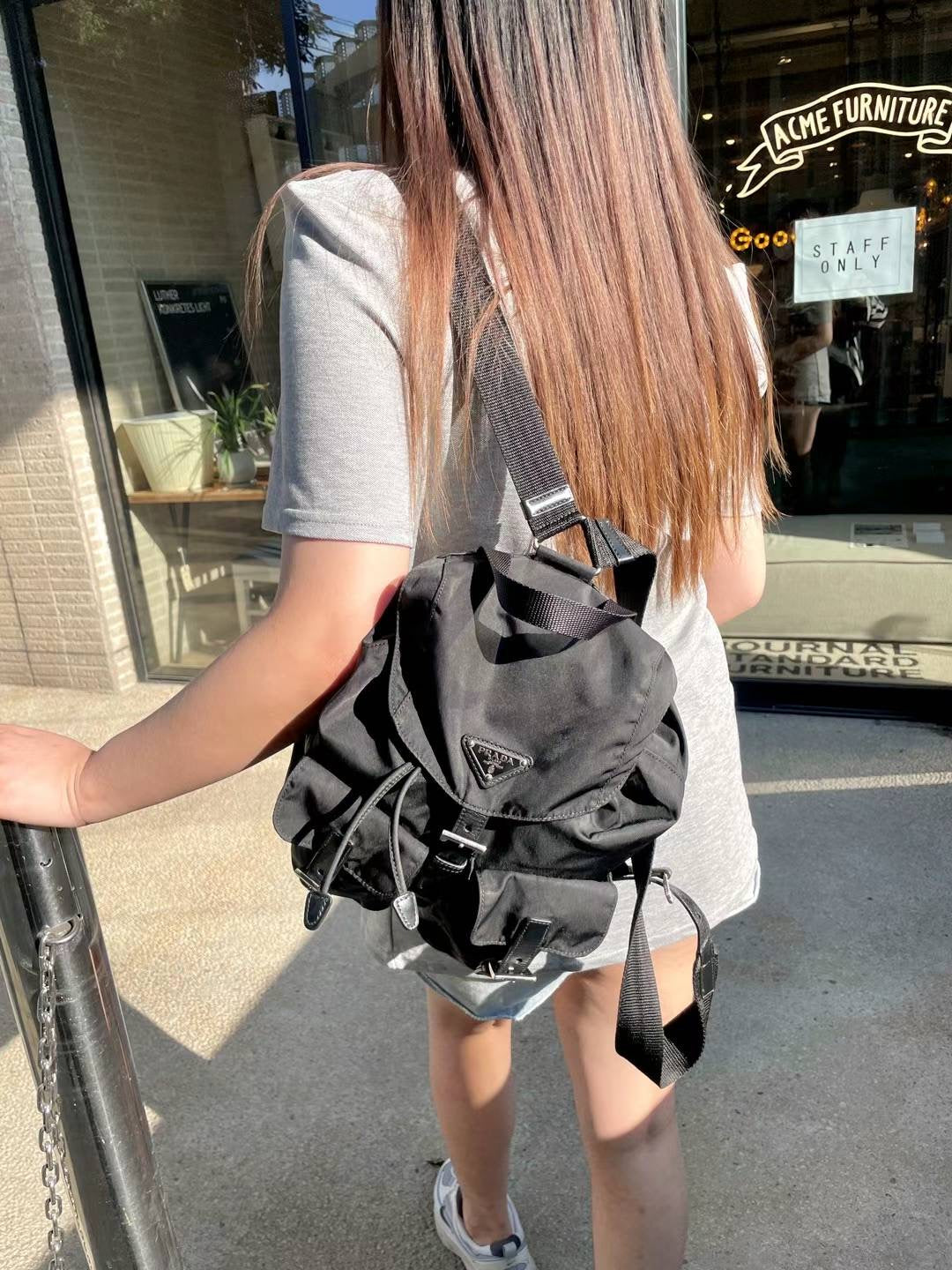 PRADA Triangle Logo Backpack PM