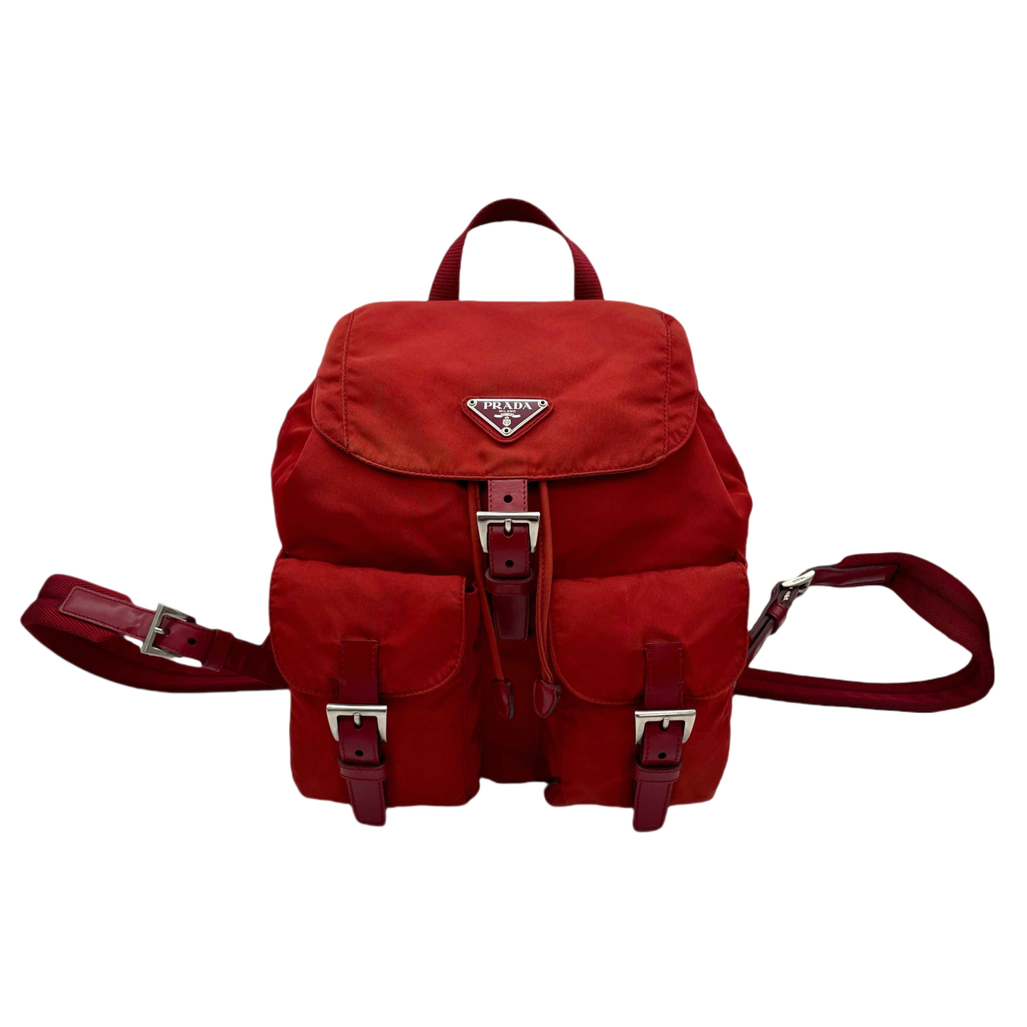 PRADA Triangle Logo Nylon Backpack PM