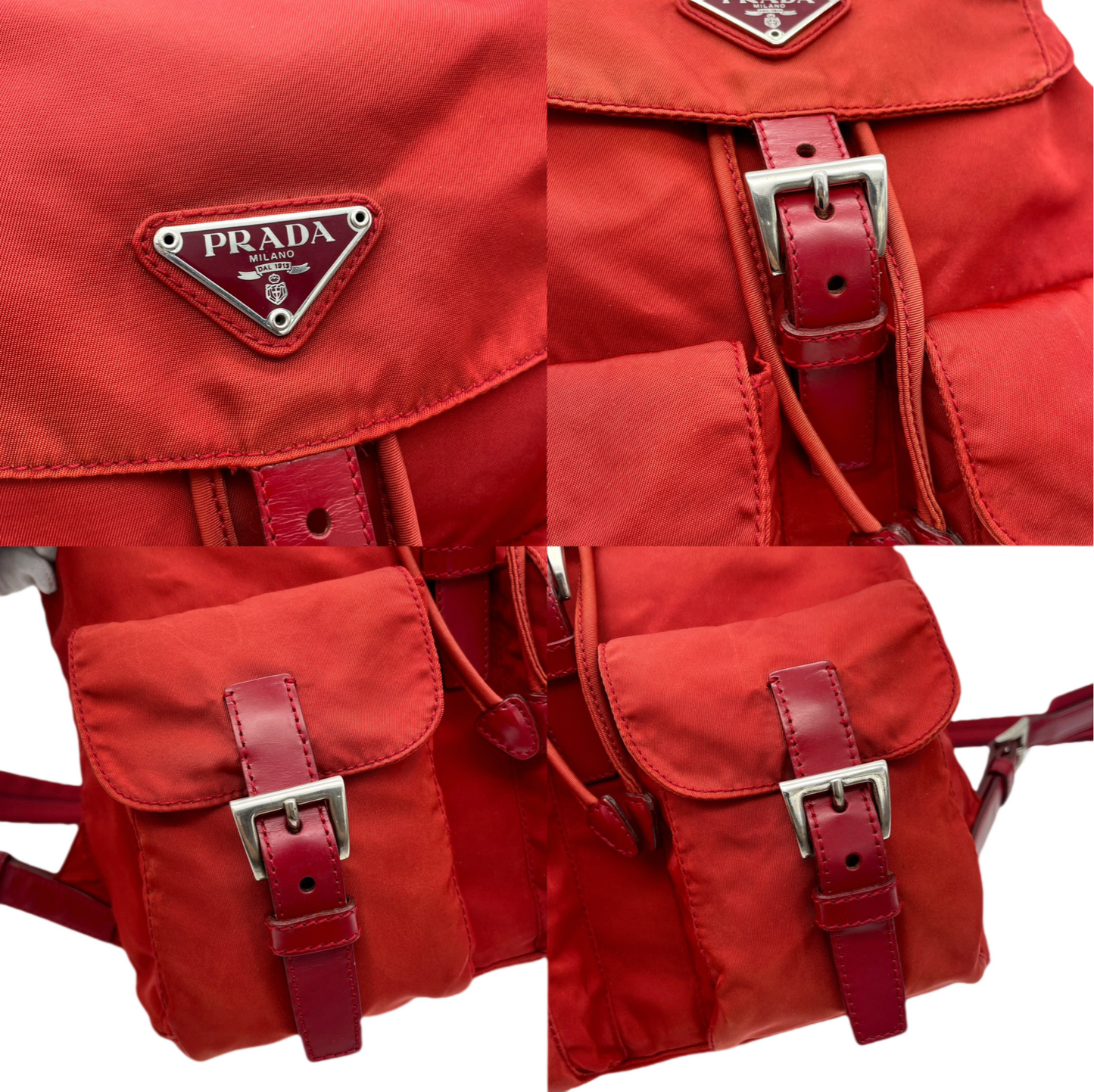 PRADA Triangle Logo Nylon Backpack PM