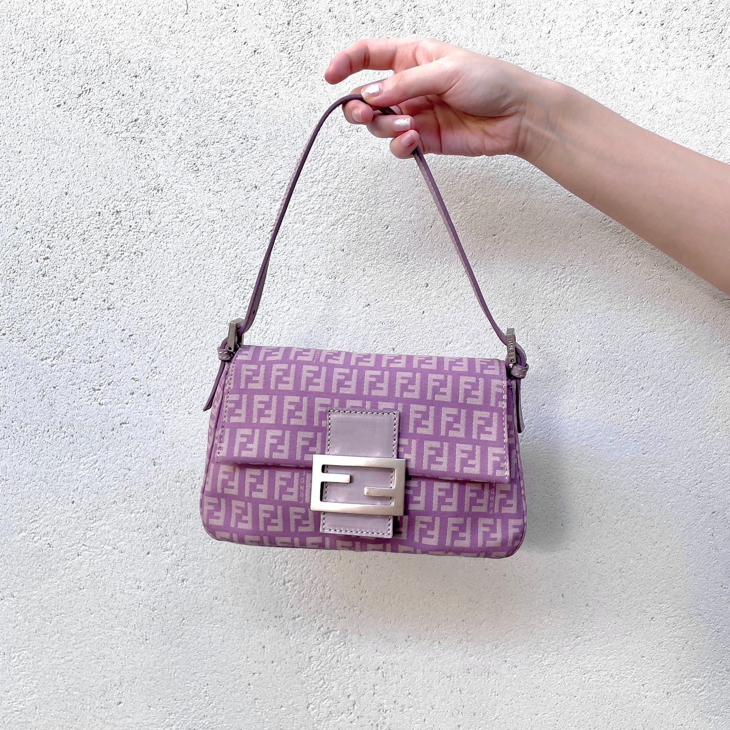 RARE☆☆☆FENDI Zucchino Mini Mamma Bucket Shoulder Bag Purple