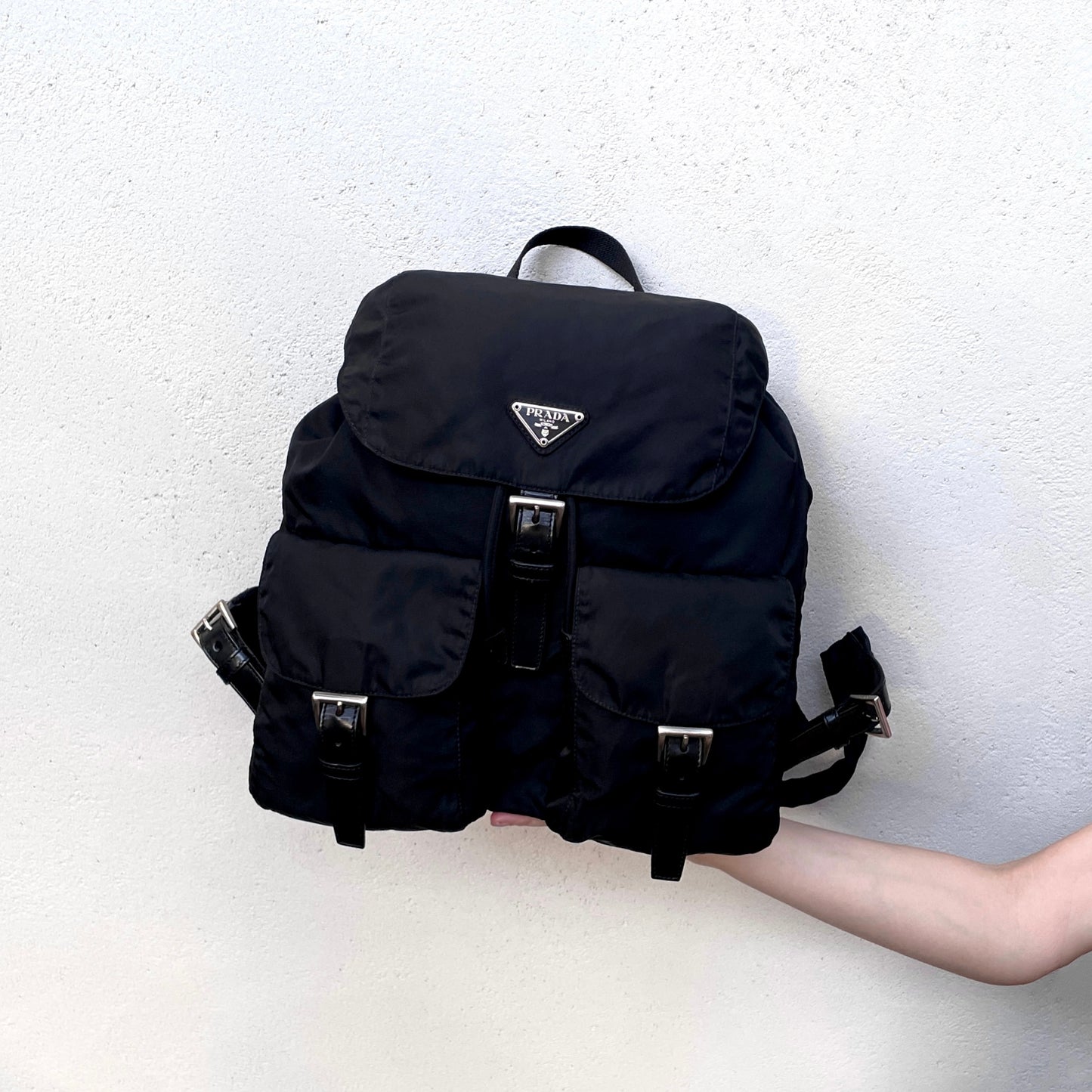 PRADA Triangle Logo Backpack MM