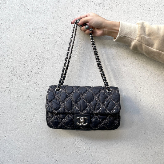 CHANEL Wild Stitch Paravisance Double Chain Shoulder Flap Bag
