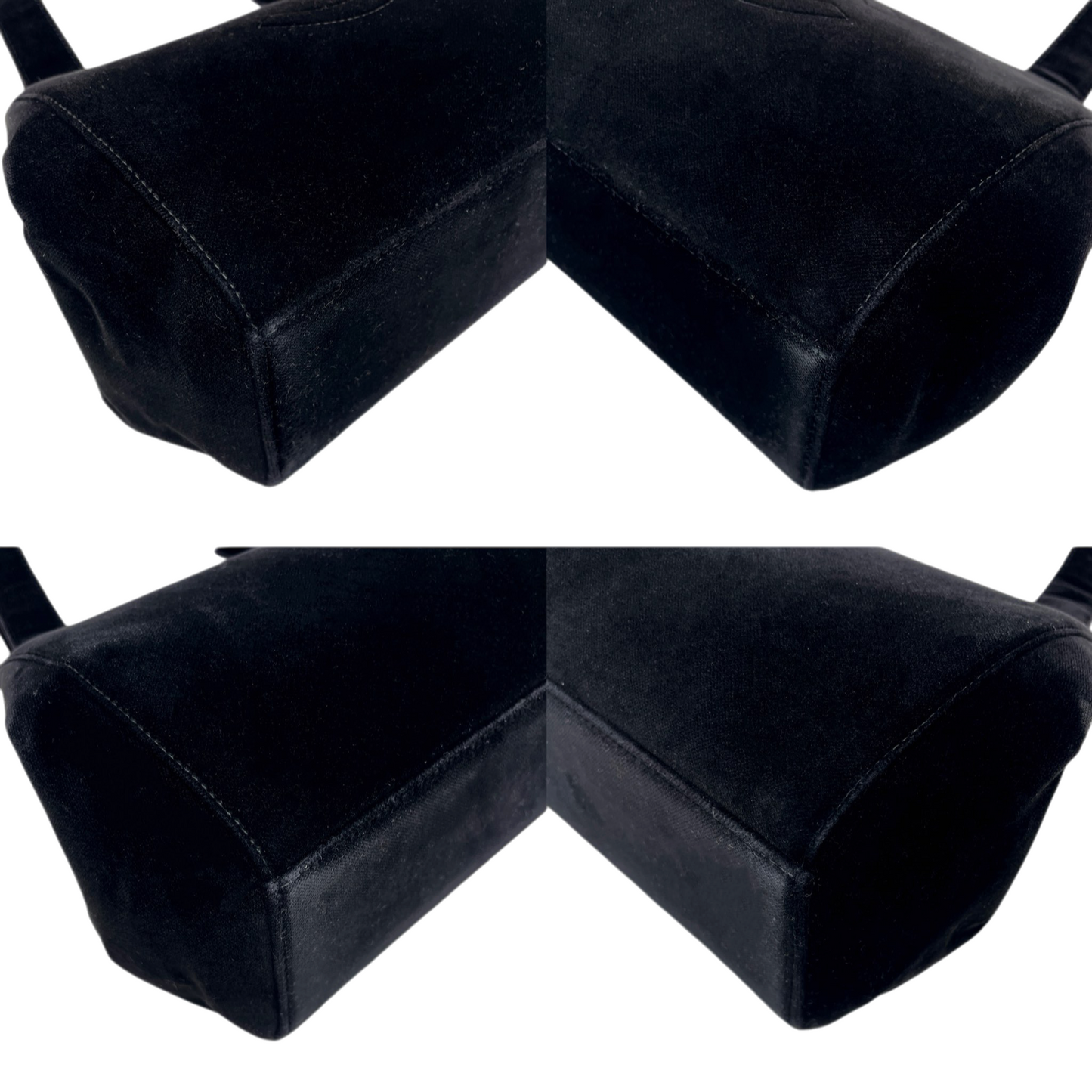 RARE☆☆☆CHANEL Velvet Jumbo Coco Mark Handbag Black