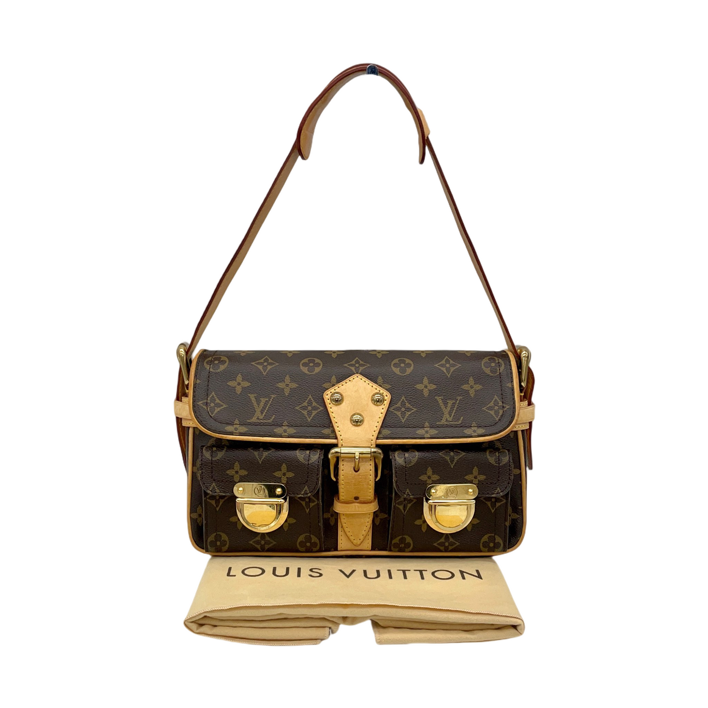 PRELOVED LV 2006 Monogram Hudson PM Shoulder Bag Brown &amp; Gold