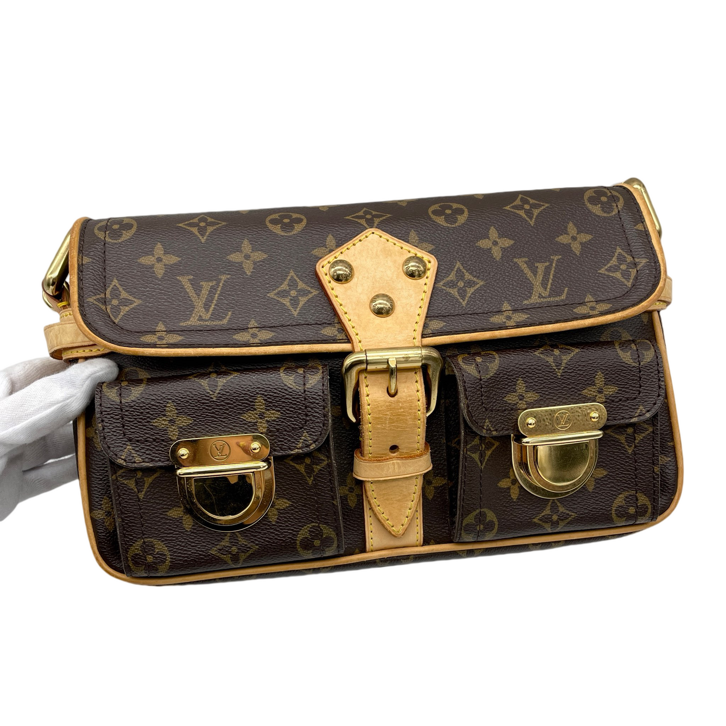 PRELOVED LV 2006 Monogram Hudson PM Shoulder Bag Brown &amp; Gold