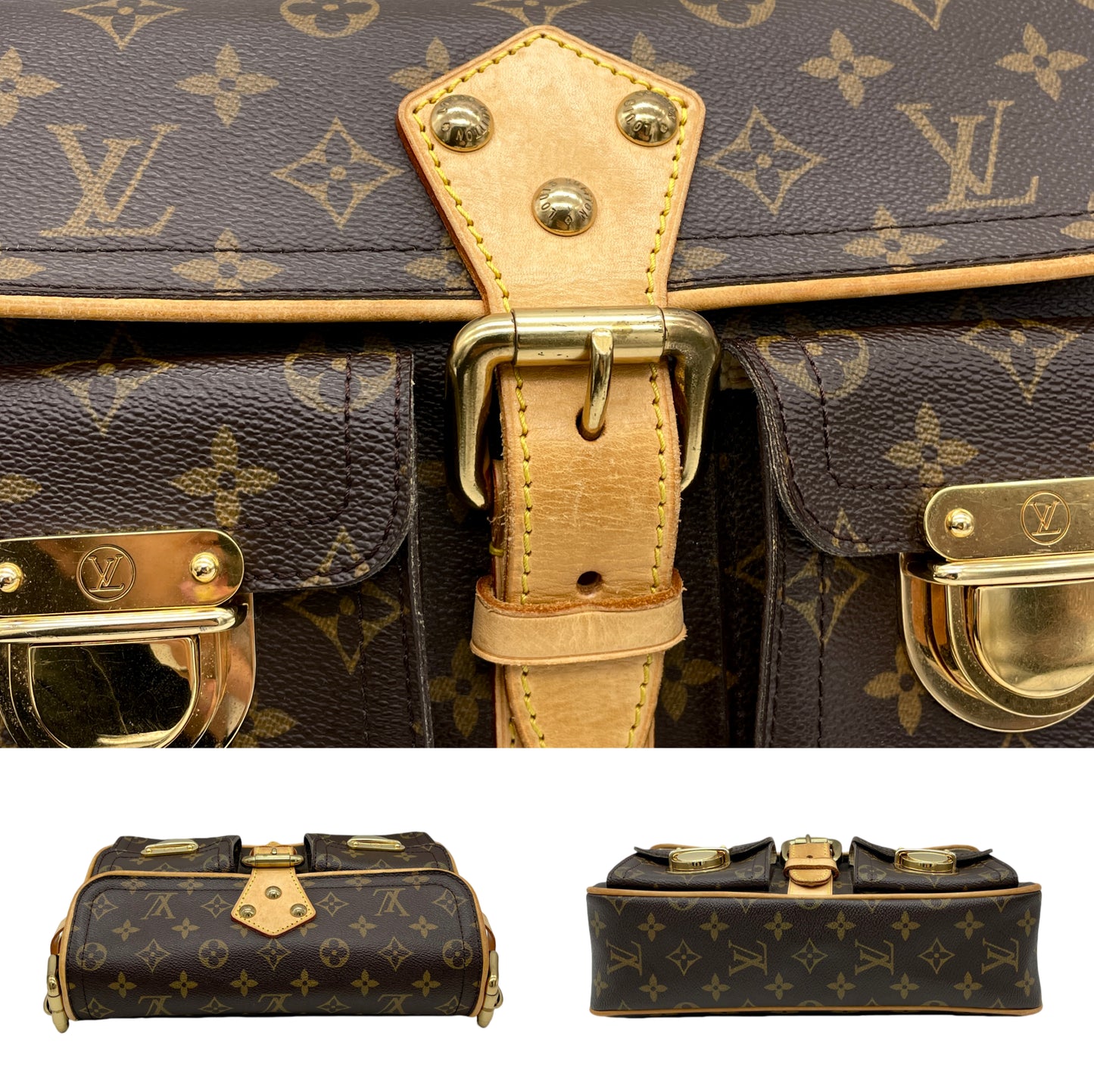 PRELOVED LV 2006 Monogram Hudson PM Shoulder Bag Brown &amp; Gold