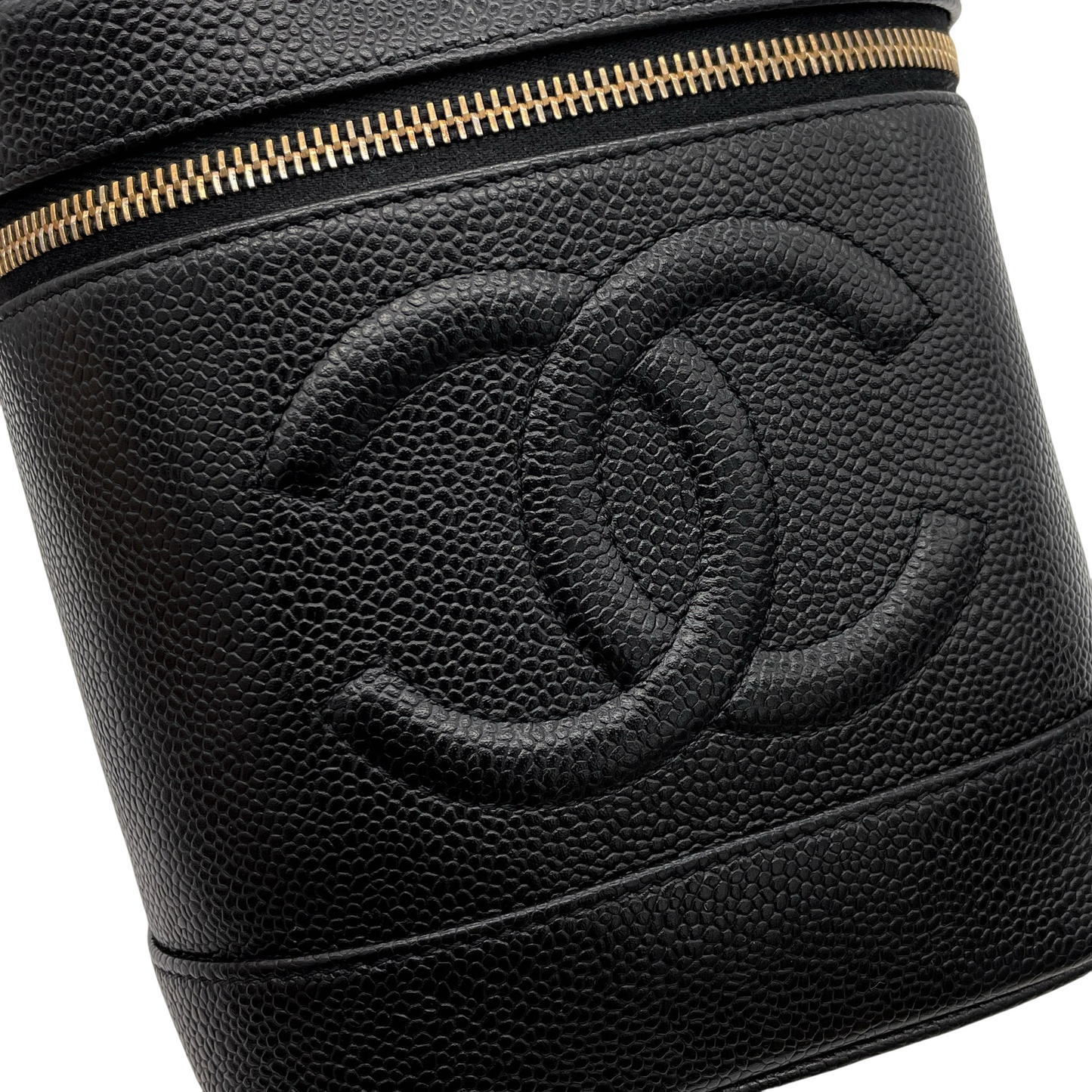 CHANEL Coco Mark Caviar Skin Vanity Bag