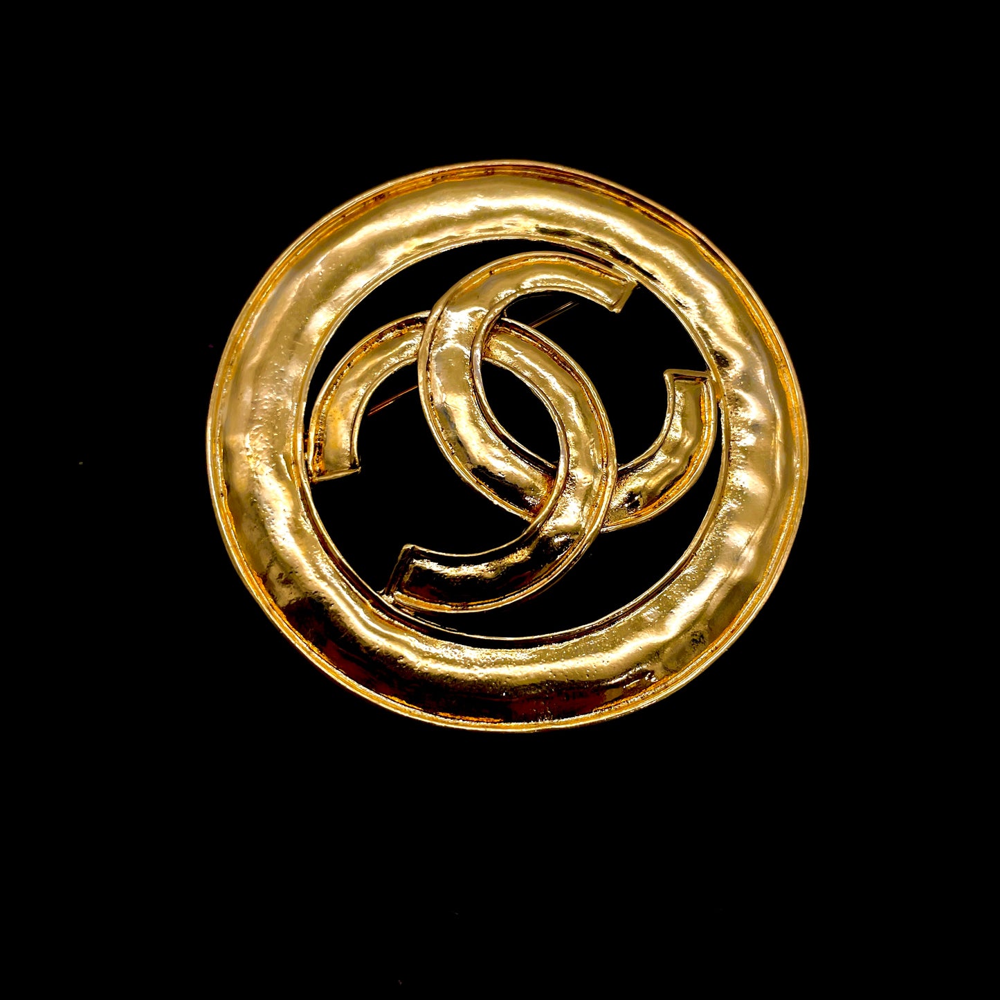 CHANEL Jumbo Ring Coco Mark Brooch GP 94P