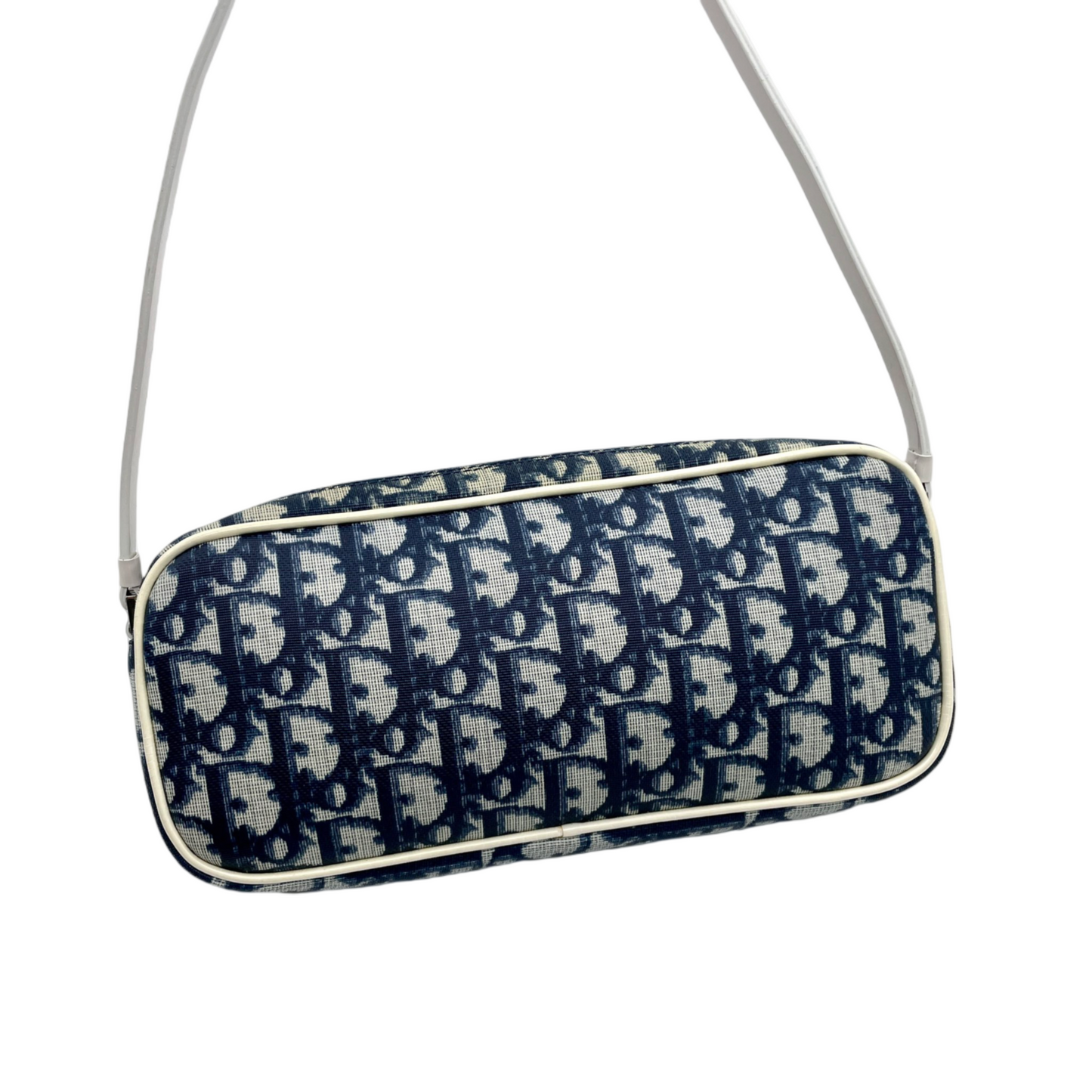 RARE☆☆☆CHRISTIAN DIOR Trotter PVC No.1 Y2K Style Shoulder Bag Navy &amp; White