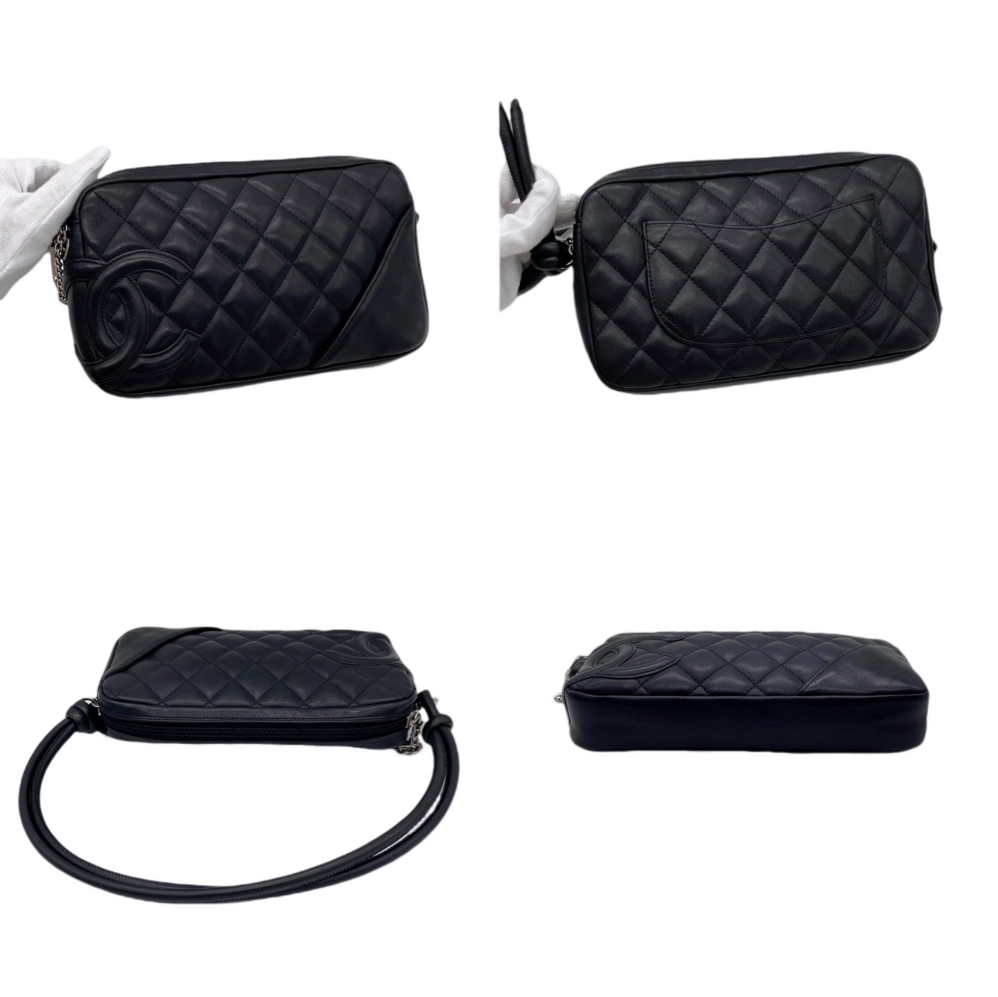 CHANEL Cambon Line Matelasse Accessory Pouch Black