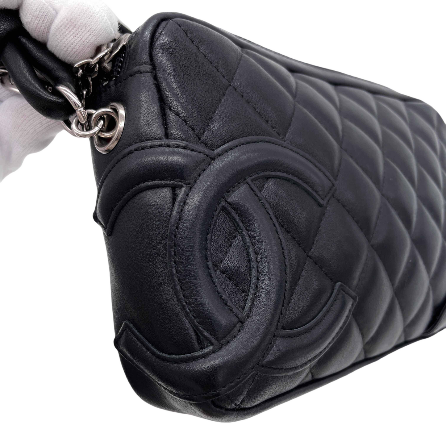 CHANEL Cambon Line Matelasse Accessory Pouch Black