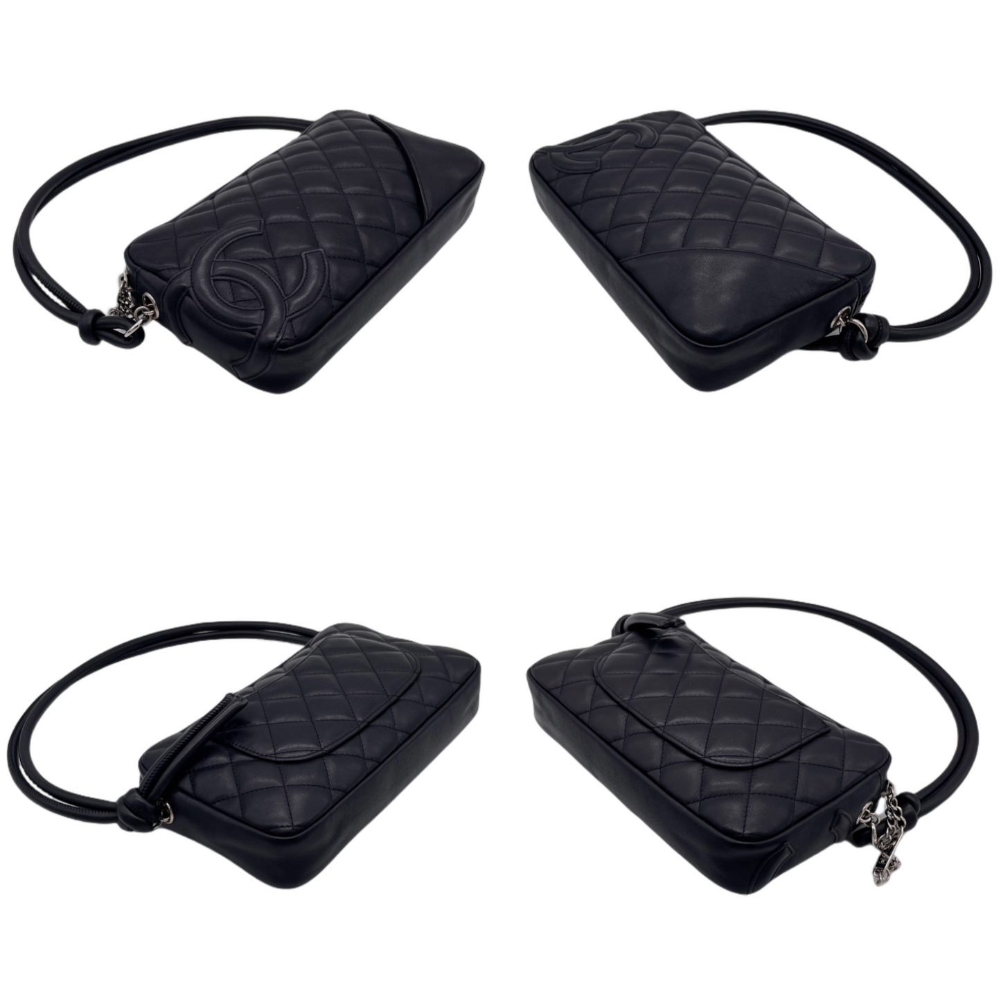 CHANEL Cambon Line Matelasse Accessory Pouch Black