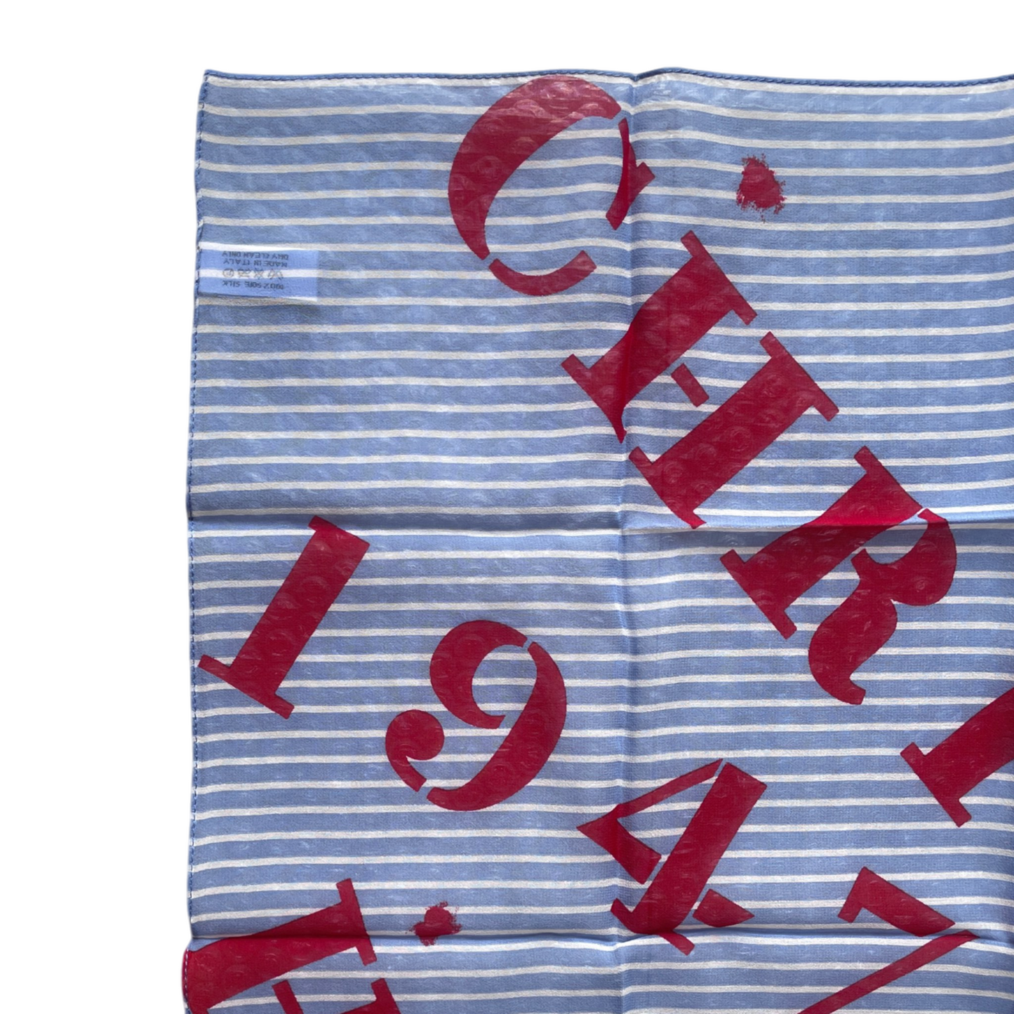 CHRISTIAN DIOR Logo Graffiti Mini Scarf Neckerchief Blue & Red