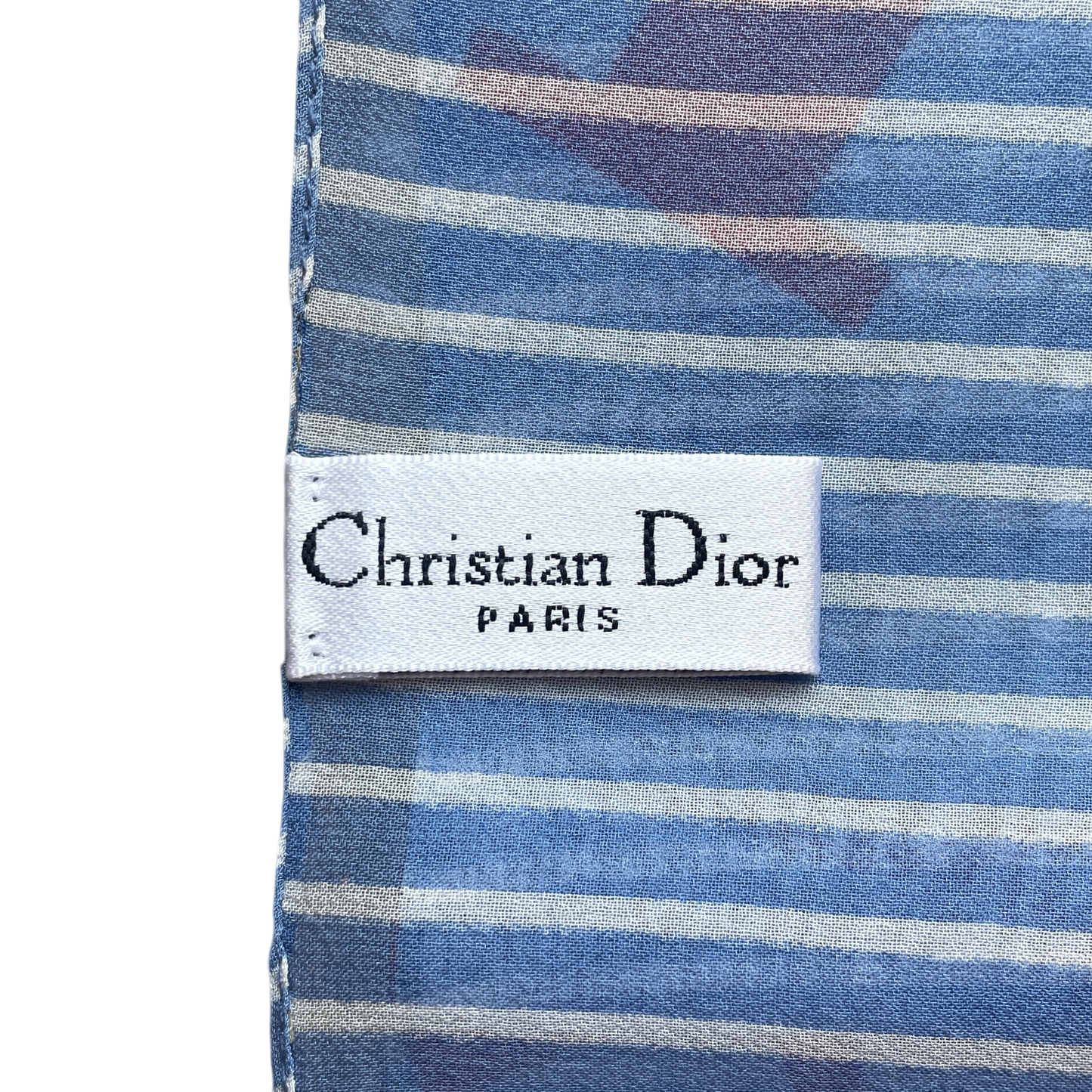 CHRISTIAN DIOR Logo Graffiti Mini Scarf Neckerchief Blue & Red