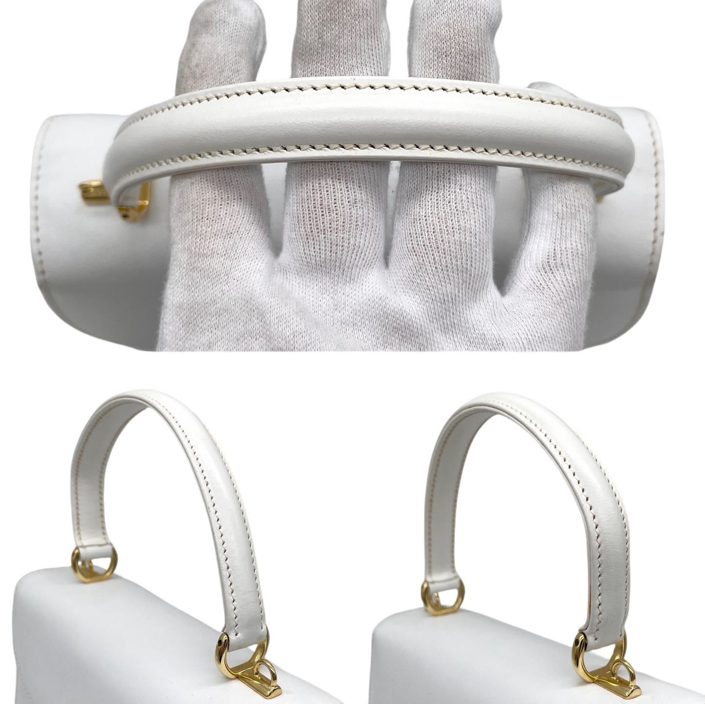 RARE☆☆☆☆GUCCI LadyLock 2Way Hand Bag White &amp; Gold