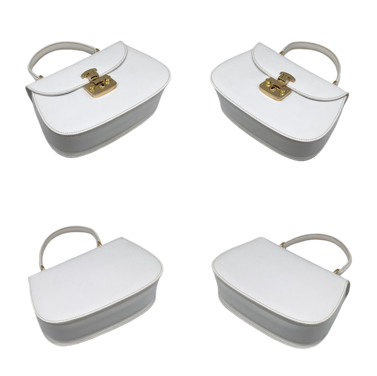 RARE☆☆☆☆GUCCI LadyLock 2Way Hand Bag White &amp; Gold