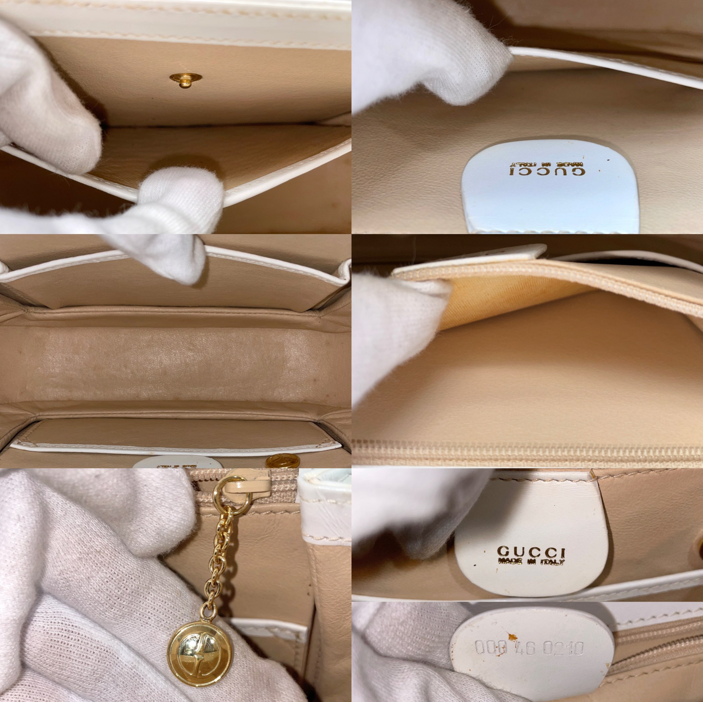 RARE☆☆☆☆GUCCI LadyLock 2Way Hand Bag White &amp; Gold