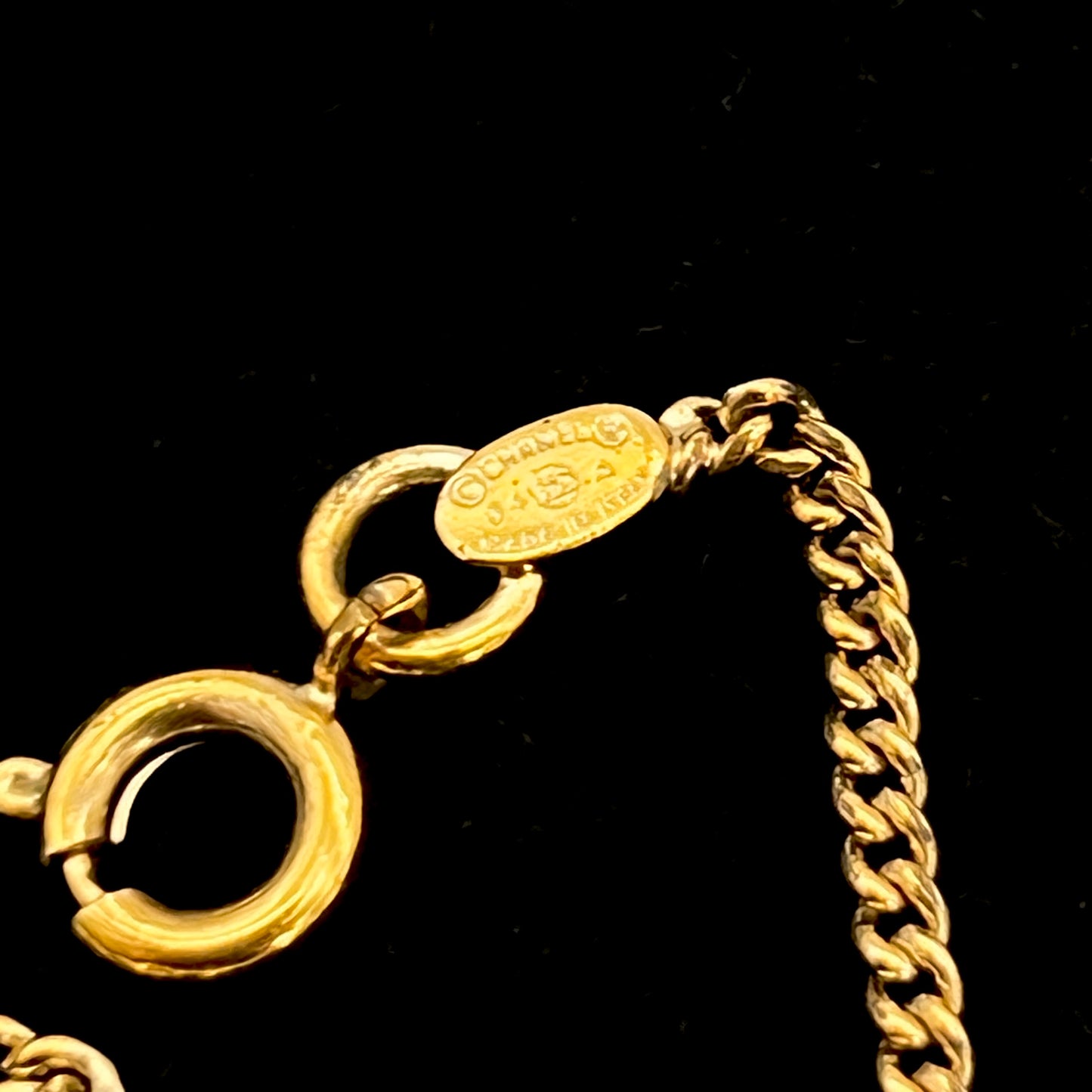 CHANEL Coco Mark Pendant Thin Necklace GP 04A