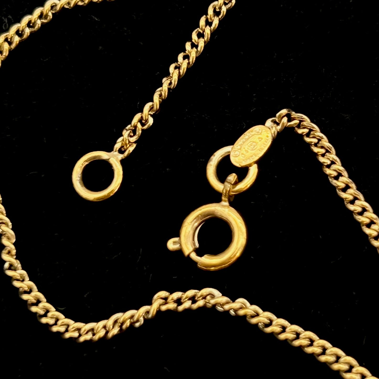 CHANEL Coco Mark Pendant Thin Necklace GP 04A