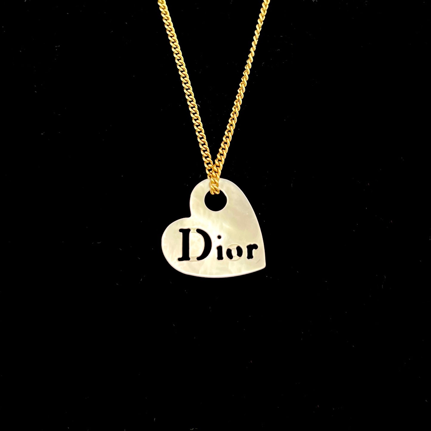 CHRISTIAN DIOR logo necklace