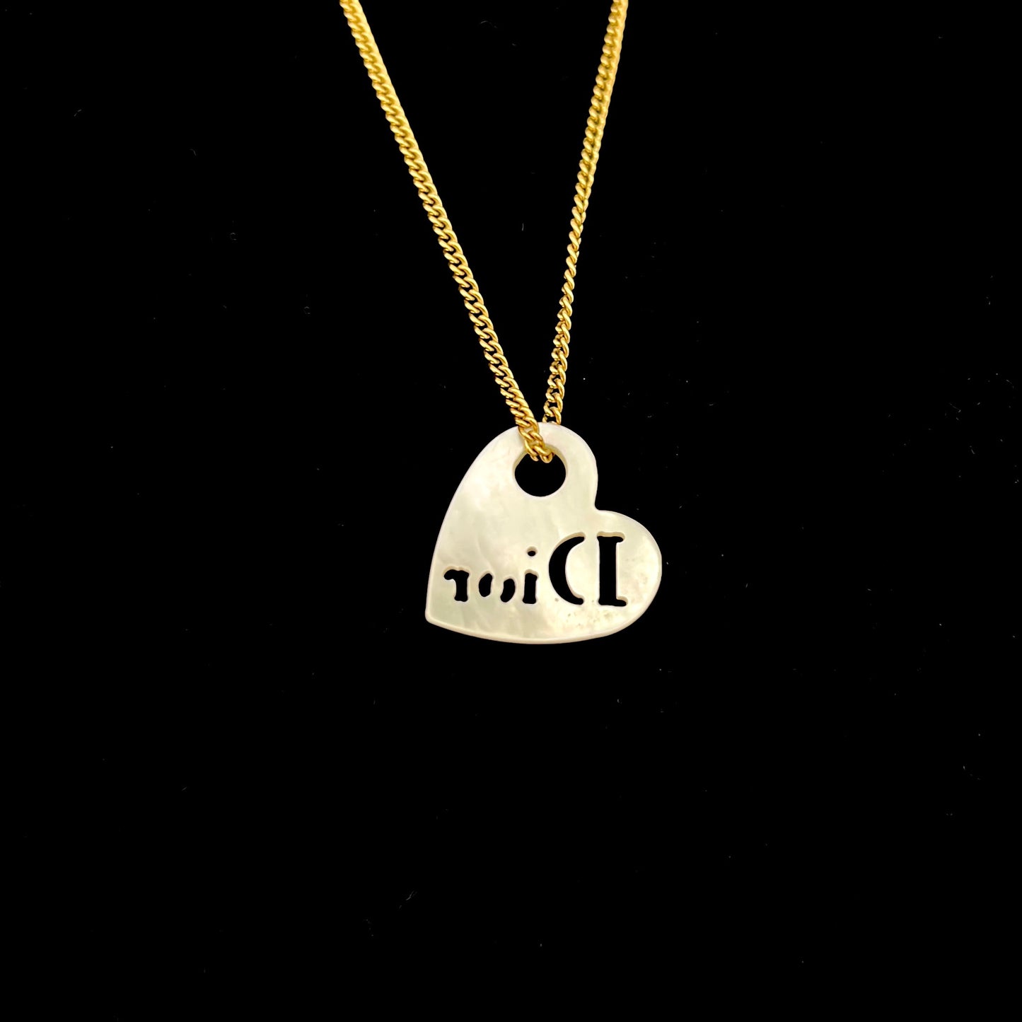 CHRISTIAN DIOR logo necklace