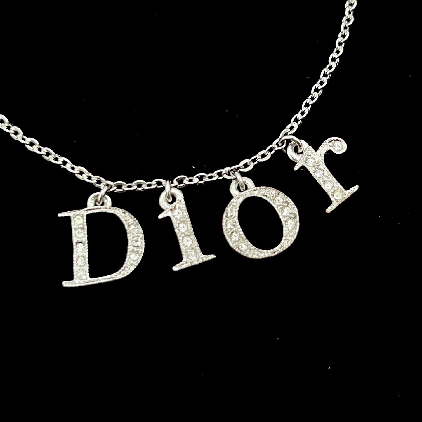 Copy of AUTH Pre-owned Christian Dior DIORﾛｺﾞﾗｲﾝｽﾄｰﾝﾈｯｸﾚｽ