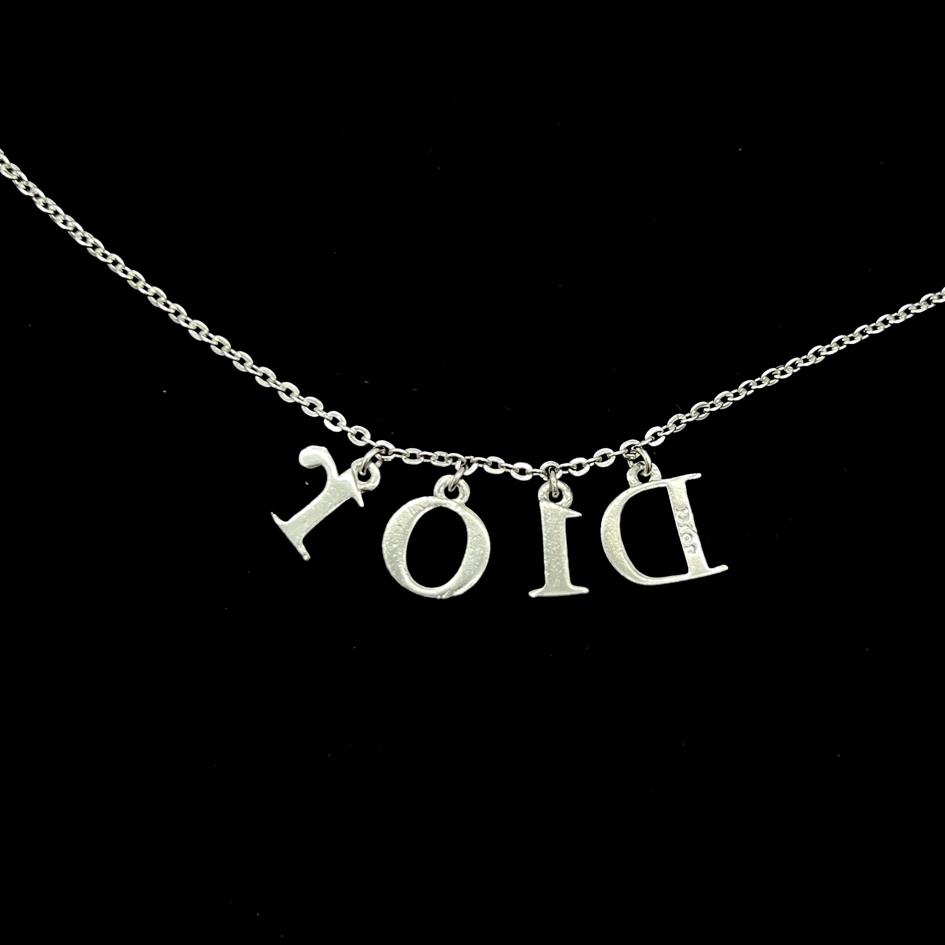 Dior Silver Logo Necklace Silvery Metal ref.346794 - Joli Closet