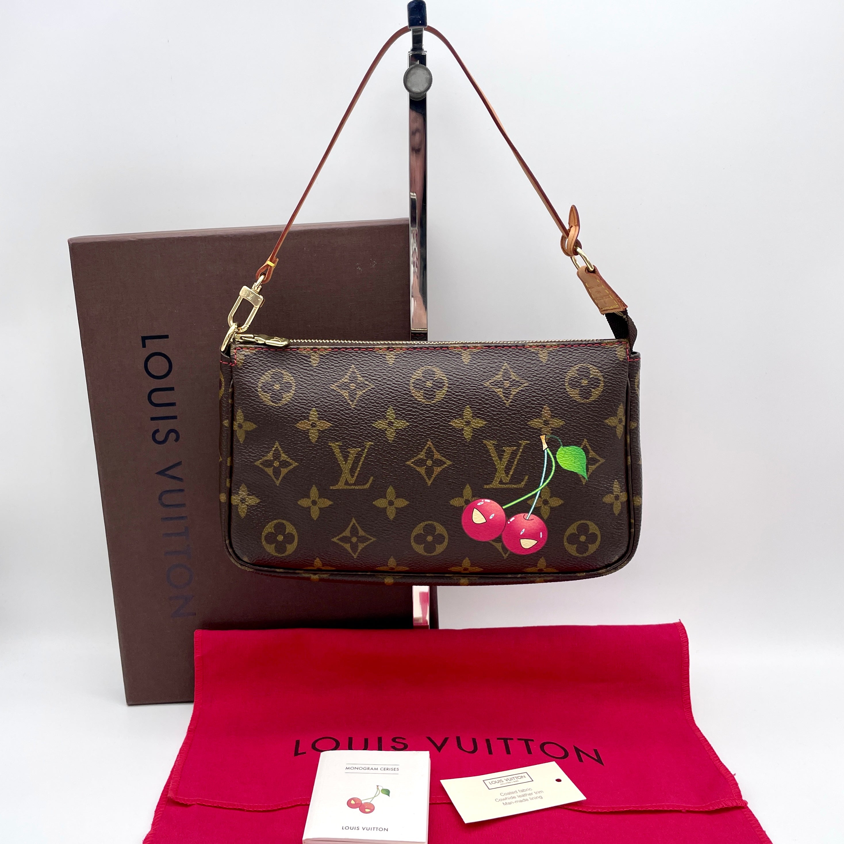 RARE LOUIS VUITTON Monogram Cherry Pochette Accessory M95008 Taka Afar Vintage